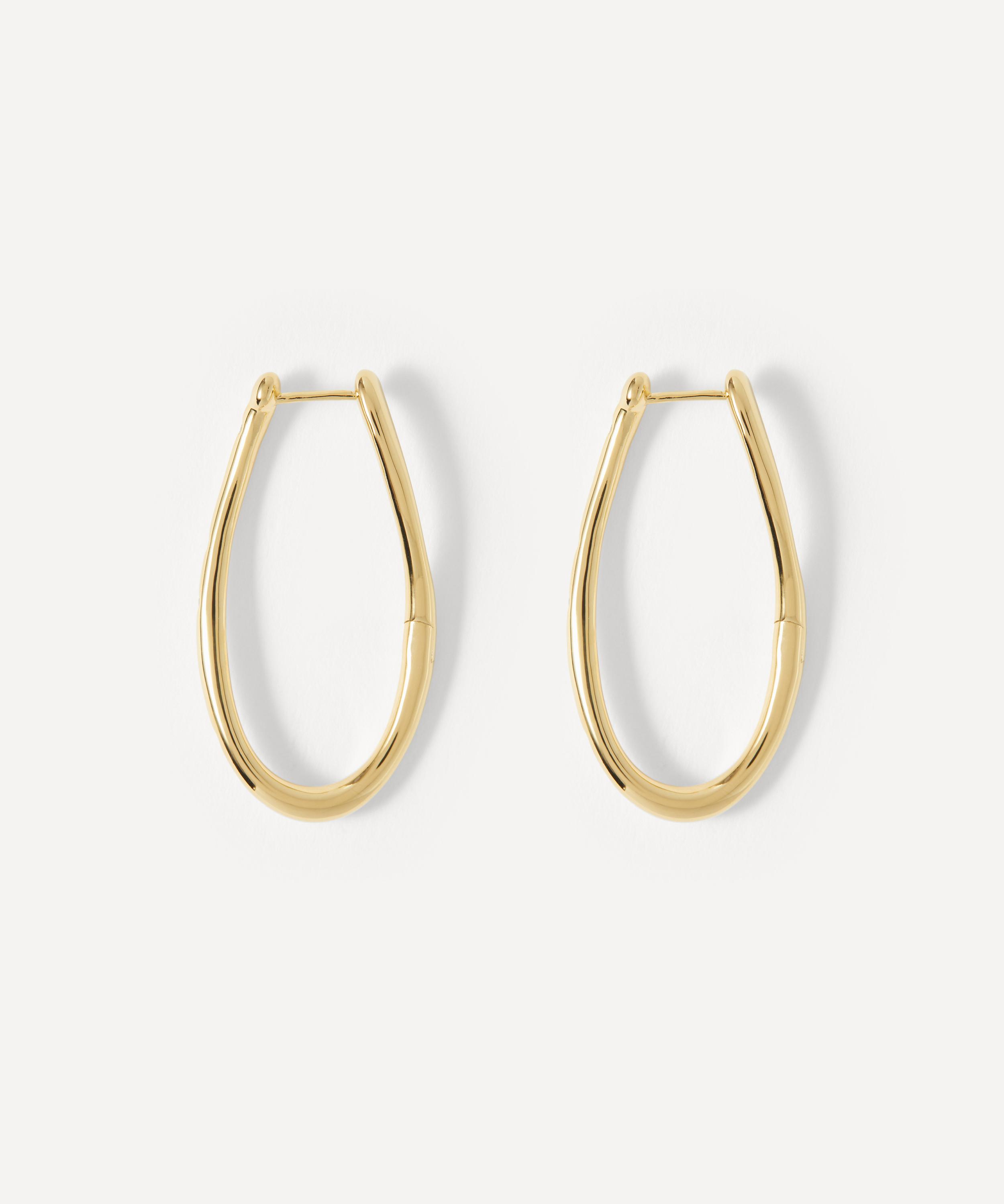 PDPAOLA - 18ct Gold-Plated Air Hoop Earrings image number 1