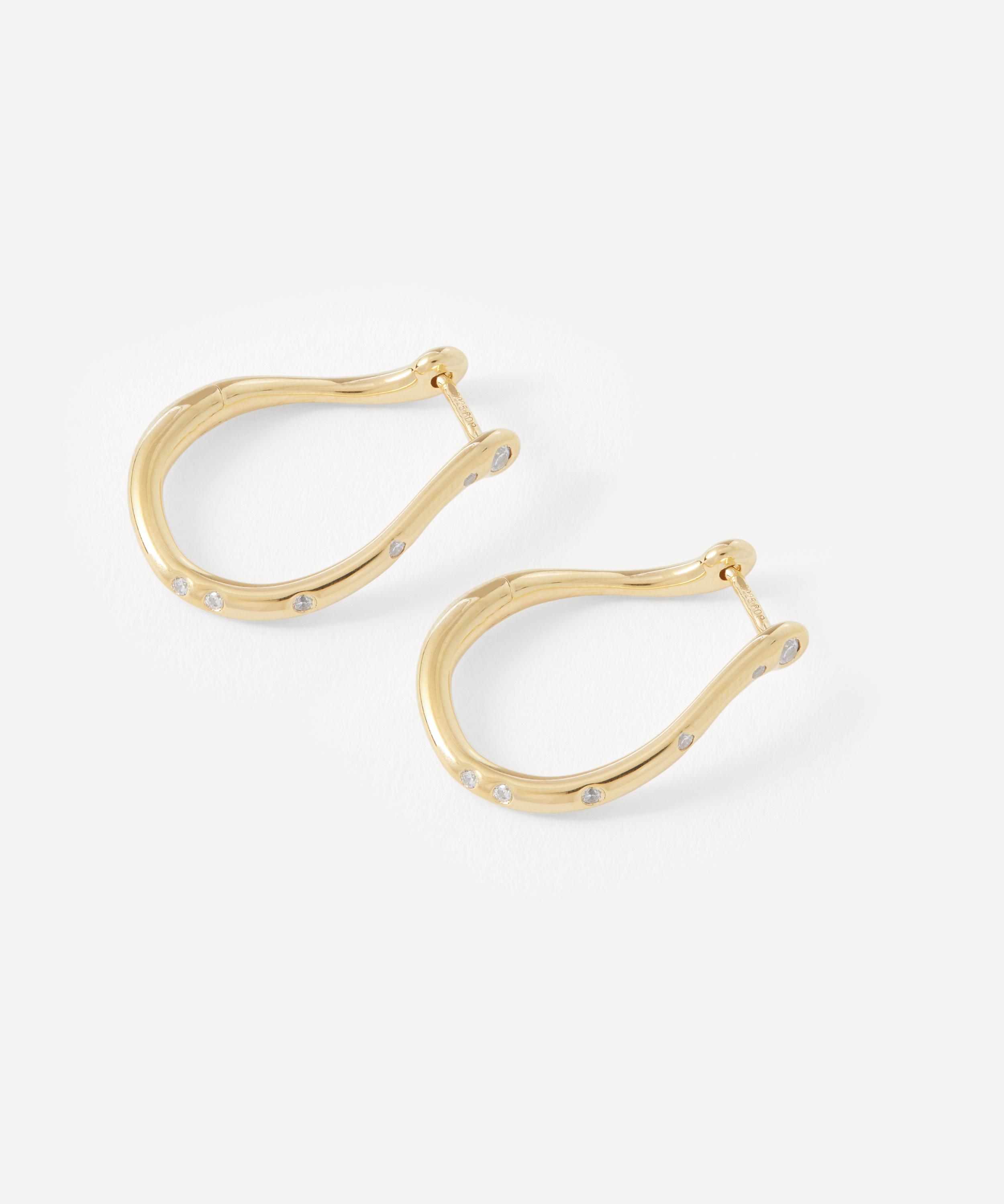 PDPAOLA - 18ct Gold-Plated Air Mini Hoop Earrings image number 1