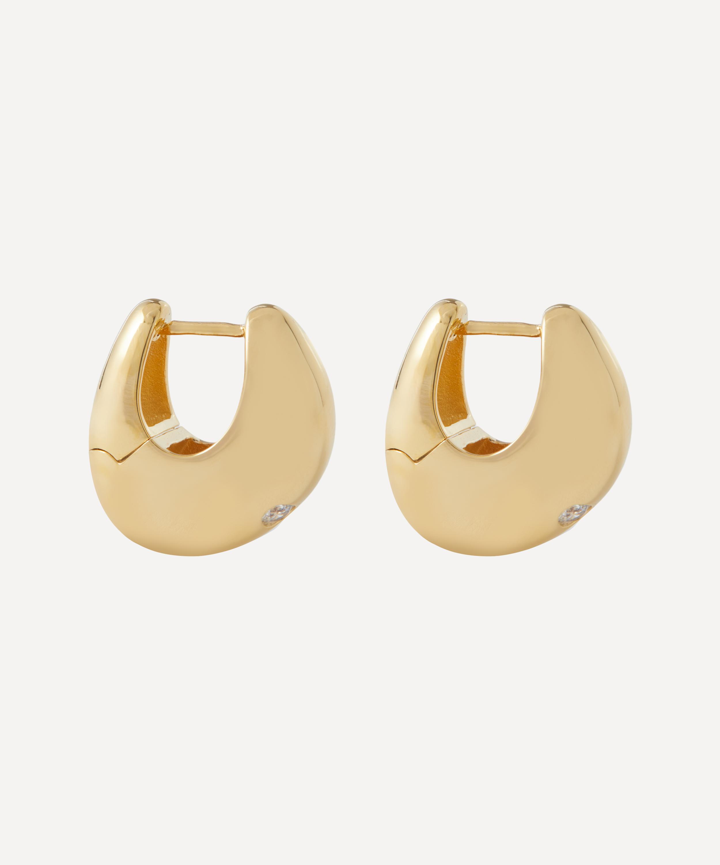 PDPAOLA - 18ct Gold-Plated Sterling Silver Wave Huggie Hoop Earrings