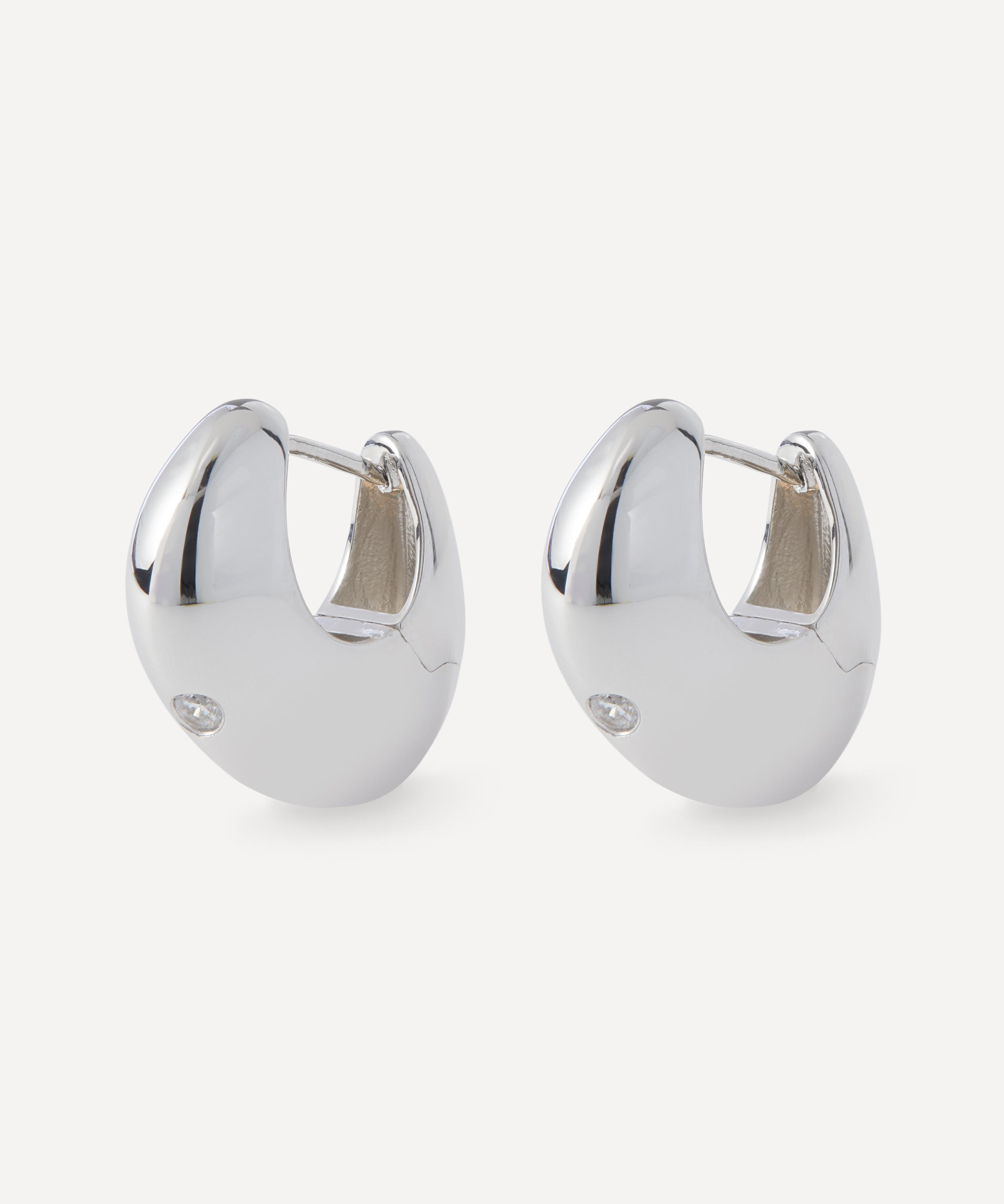 PDPAOLA - Sterling Silver Wave Huggie Hoop Earrings