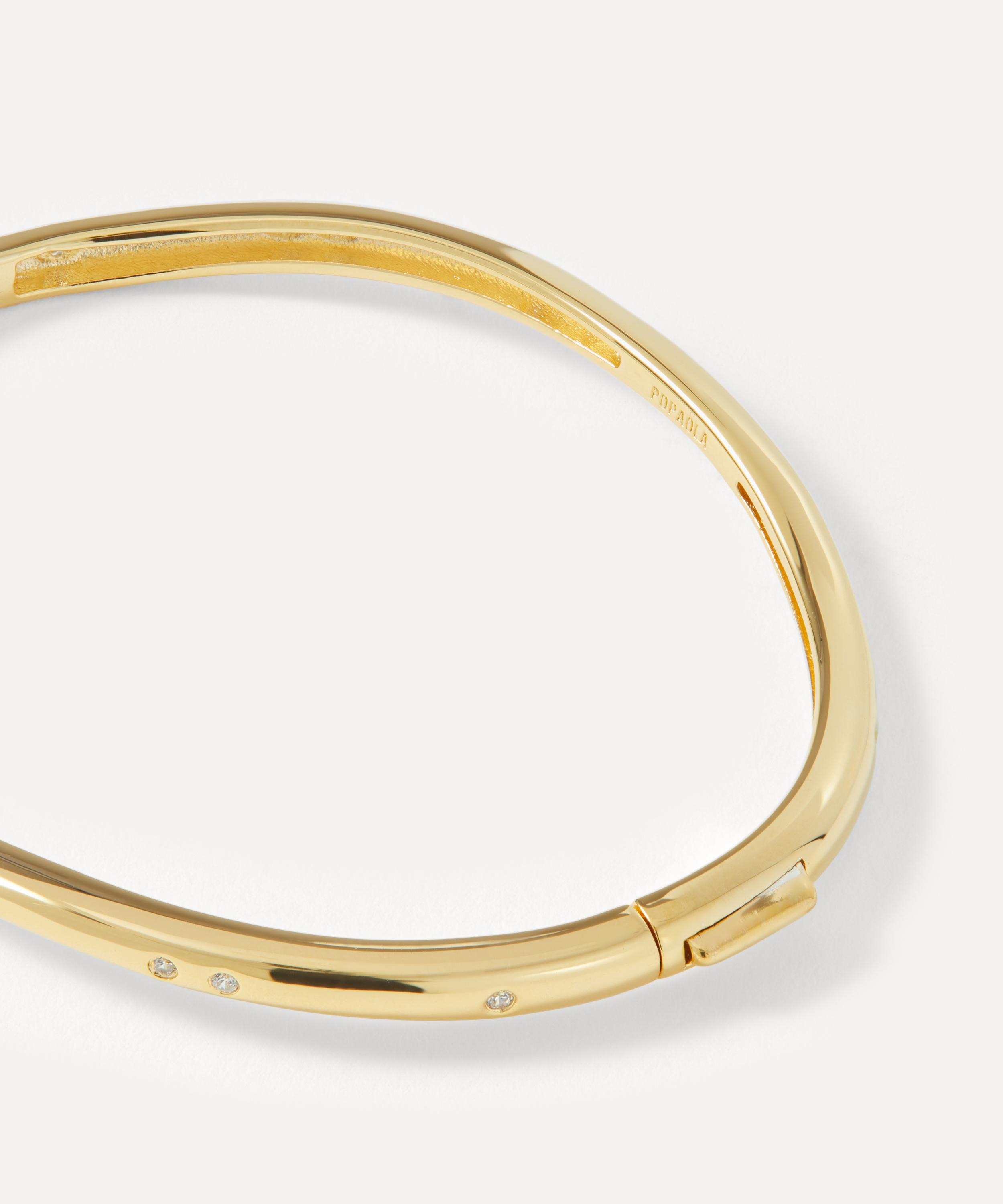PDPAOLA - 18ct Gold-Plated Air Bangle Bracelet image number 1