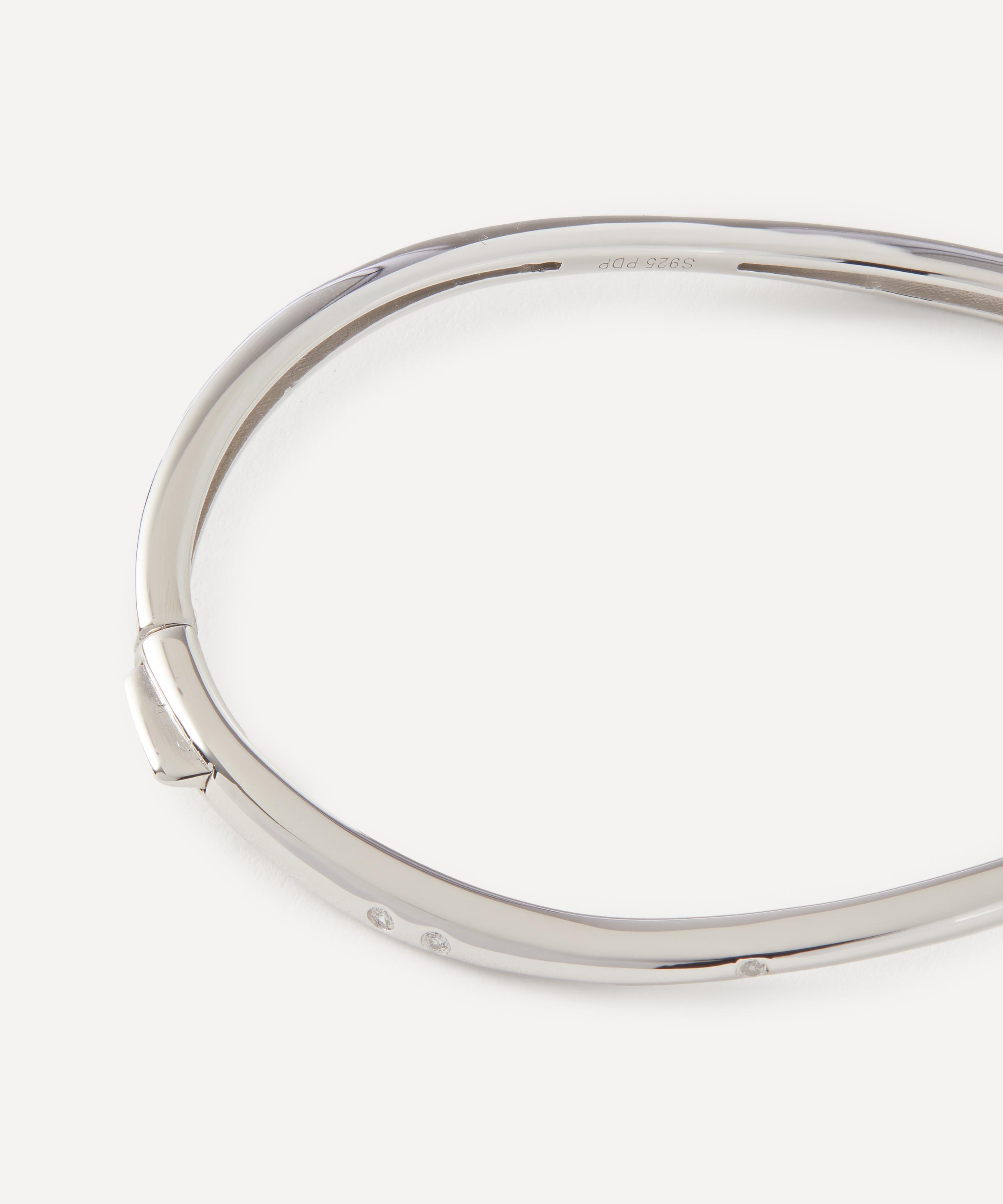 PDPAOLA - Rhodium-Plated Air Bangle Bracelet image number 1