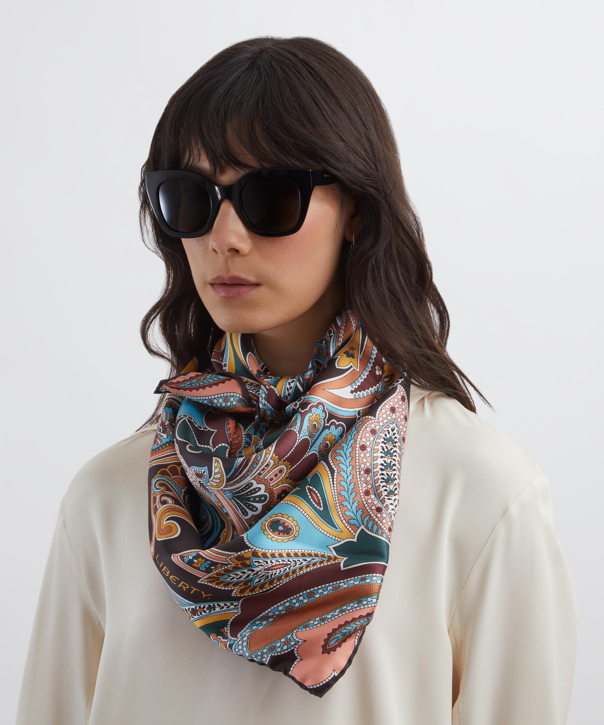 Liberty - Paisley Fanfare Jacquard Silk Scarf 90 image number 1