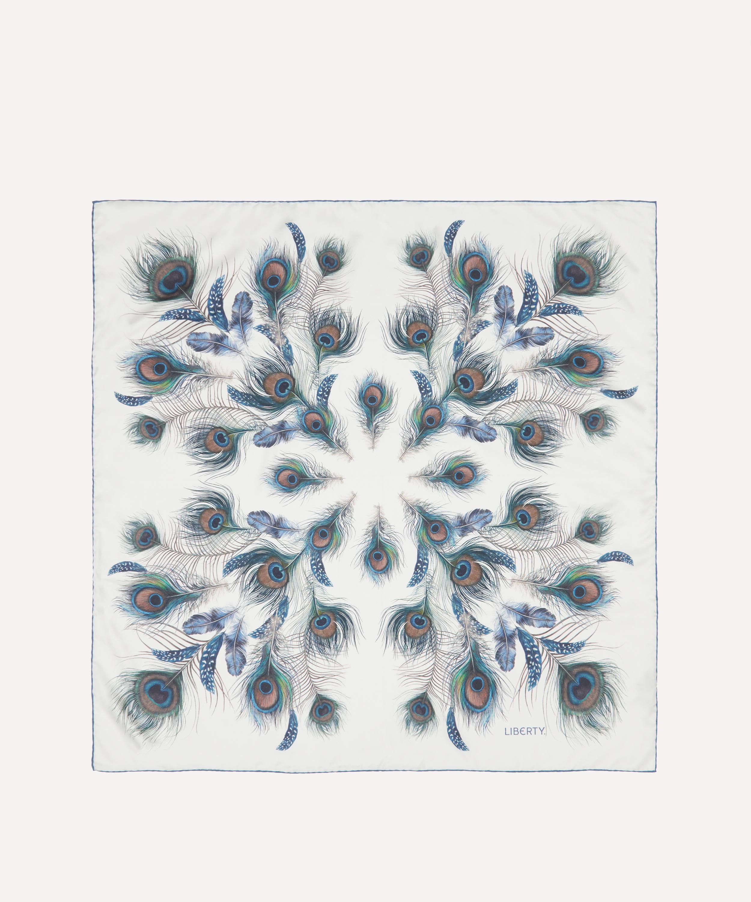 Liberty - Peacock Manor Plume Silk Scarf 90