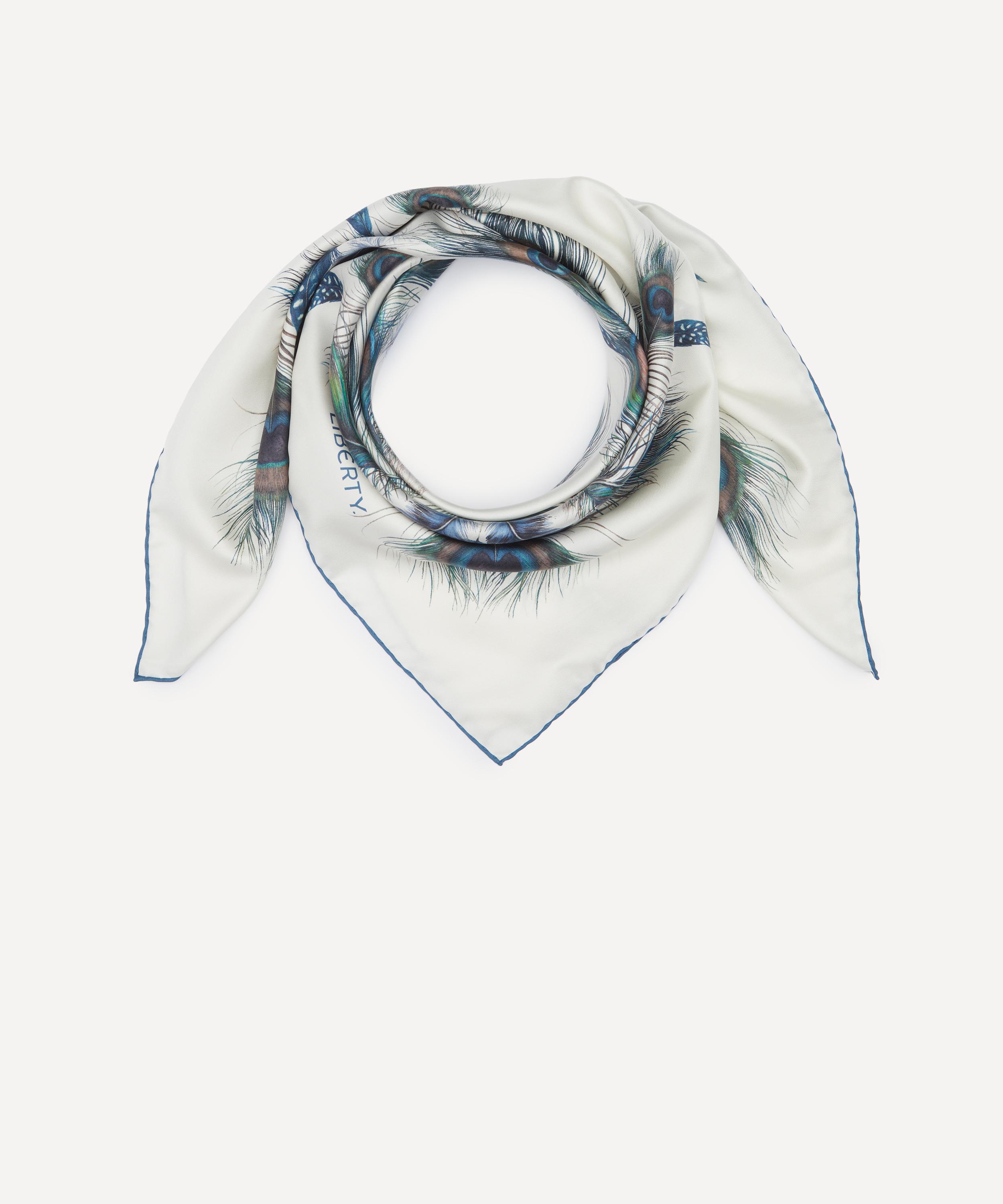 Liberty - Peacock Manor Plume Silk Scarf 90 image number 1