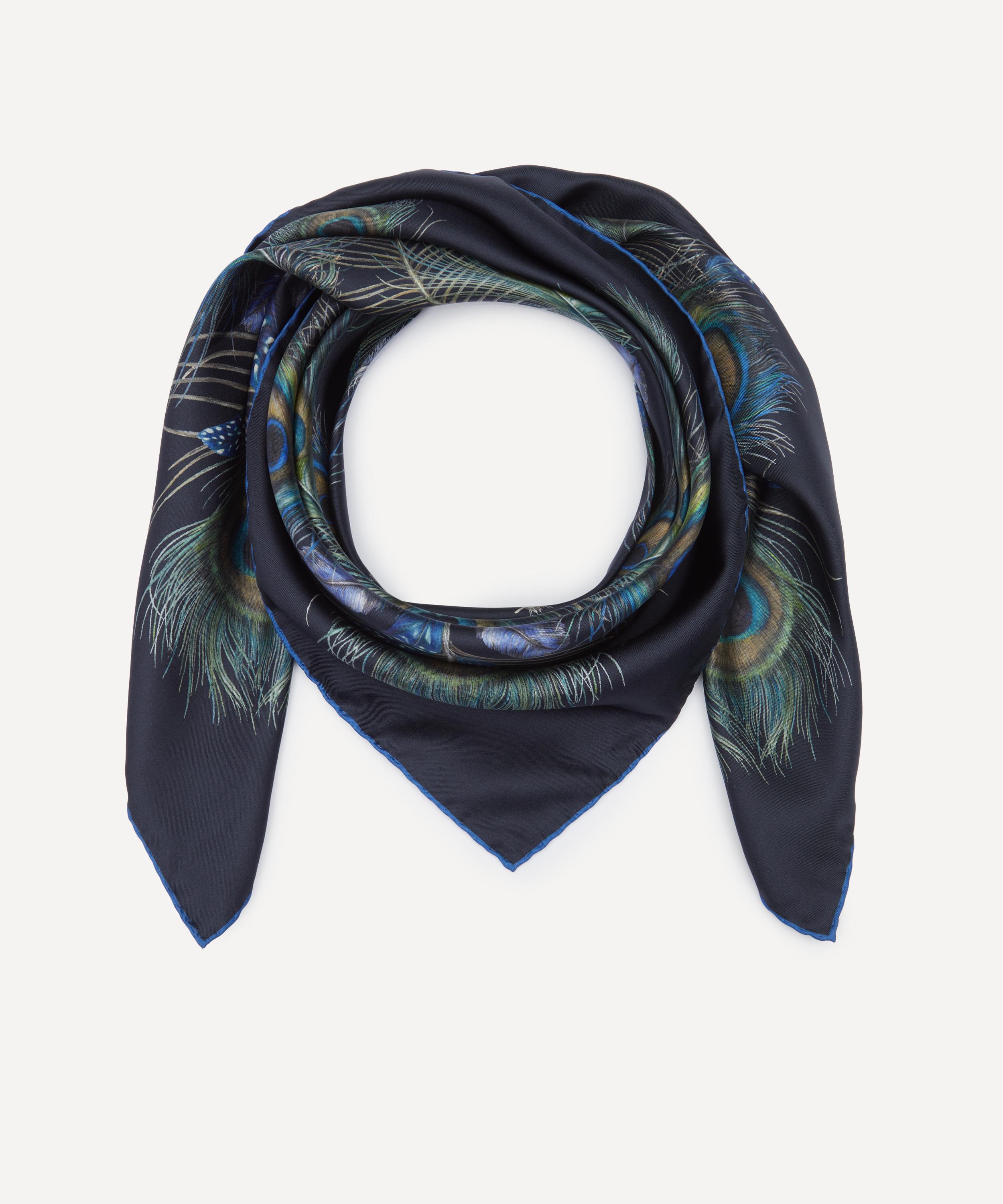 Liberty - Peacock Manor Plume Silk Scarf 90 image number 2