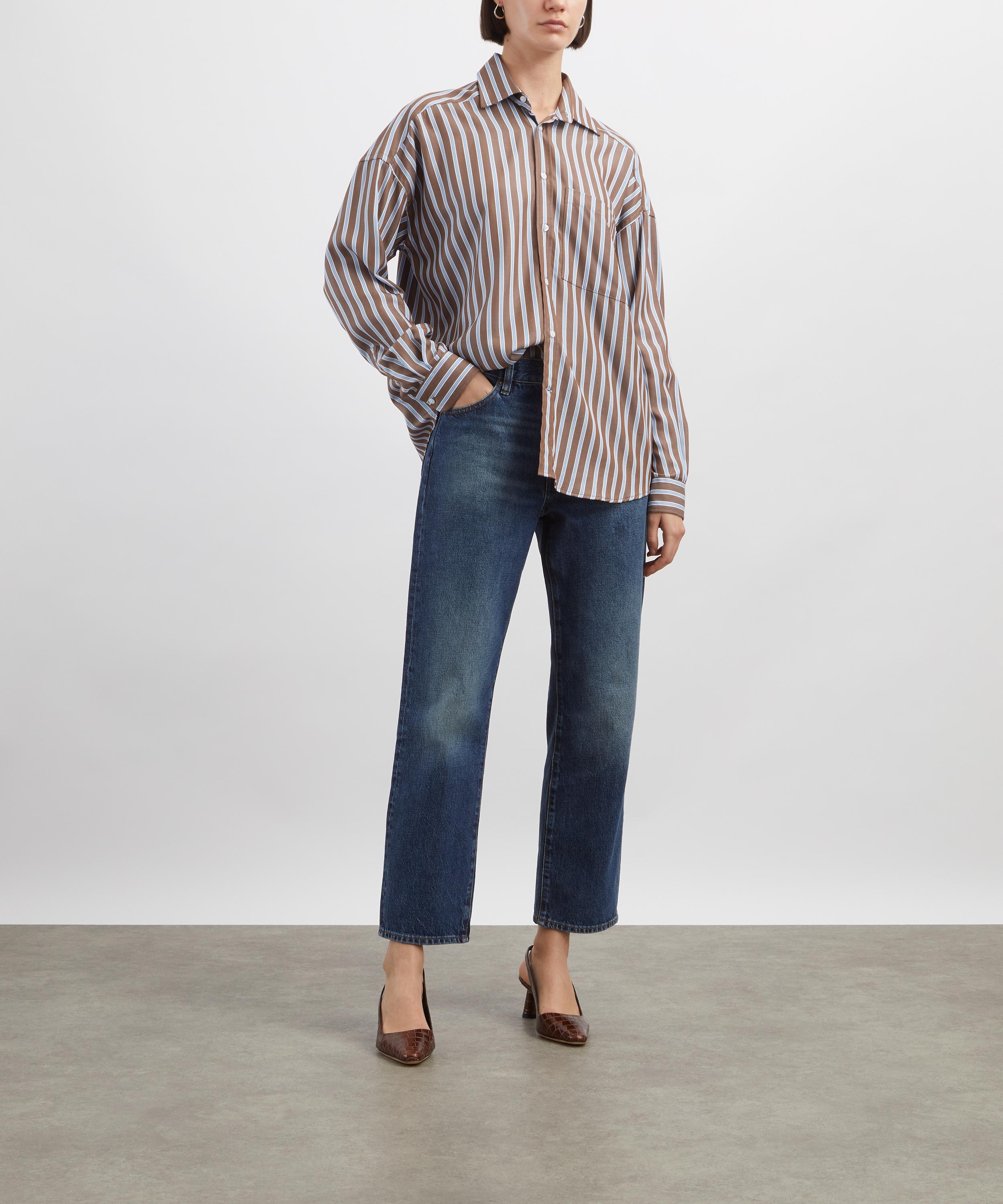 Frame - The Hang Mid-Rise Straight Ankle-Length Jeans in Sail image number 1