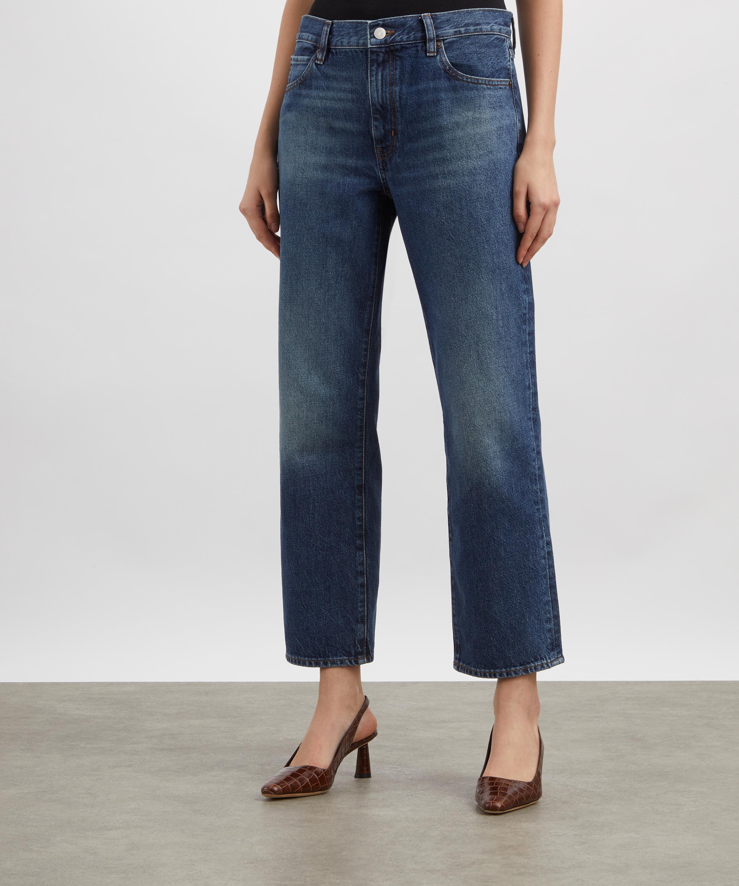 Frame - The Hang Mid-Rise Straight Ankle-Length Jeans in Sail image number 2