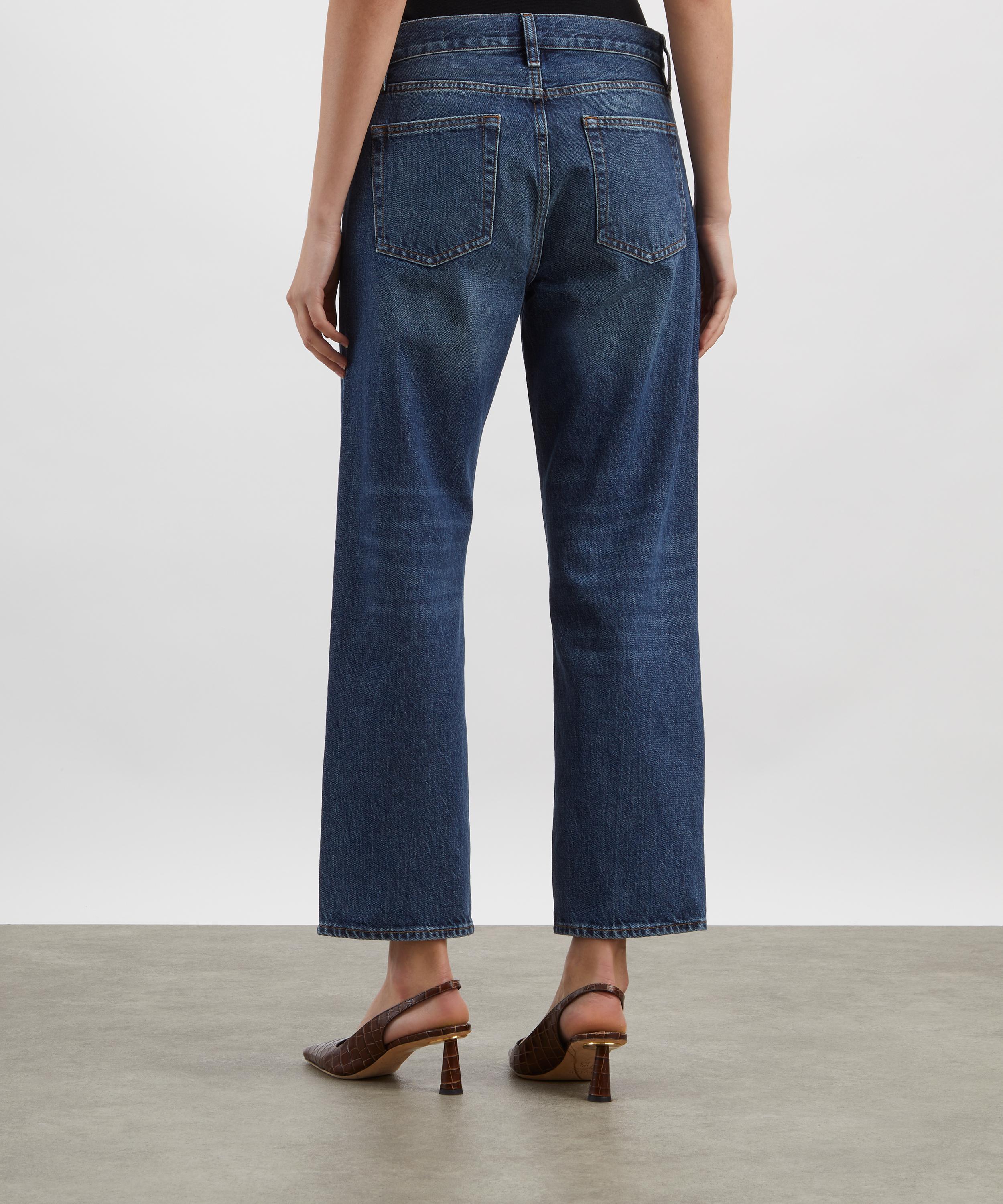 Frame - The Hang Mid-Rise Straight Ankle-Length Jeans in Sail image number 3