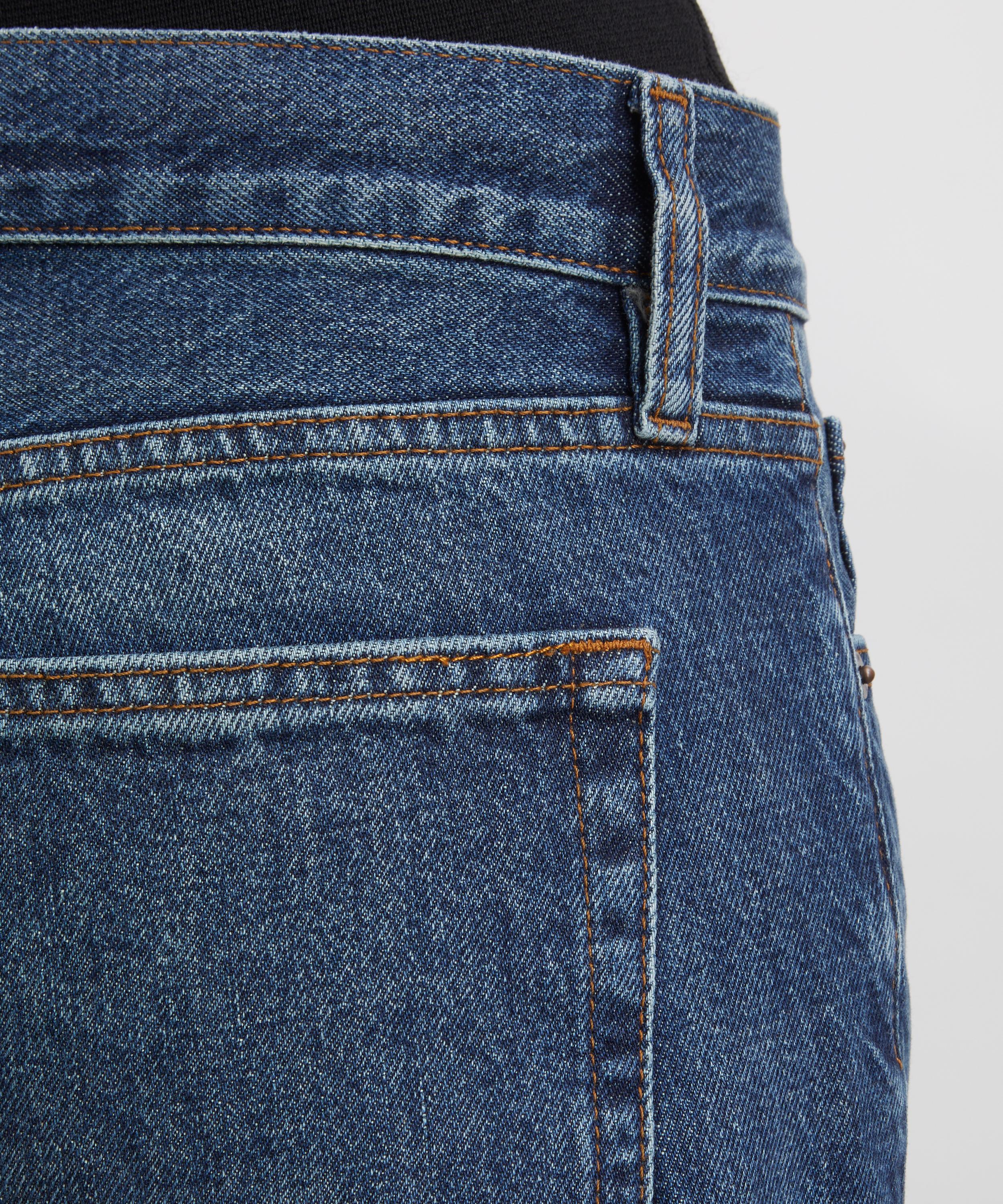 Frame - The Hang Mid-Rise Straight Ankle-Length Jeans in Sail image number 4