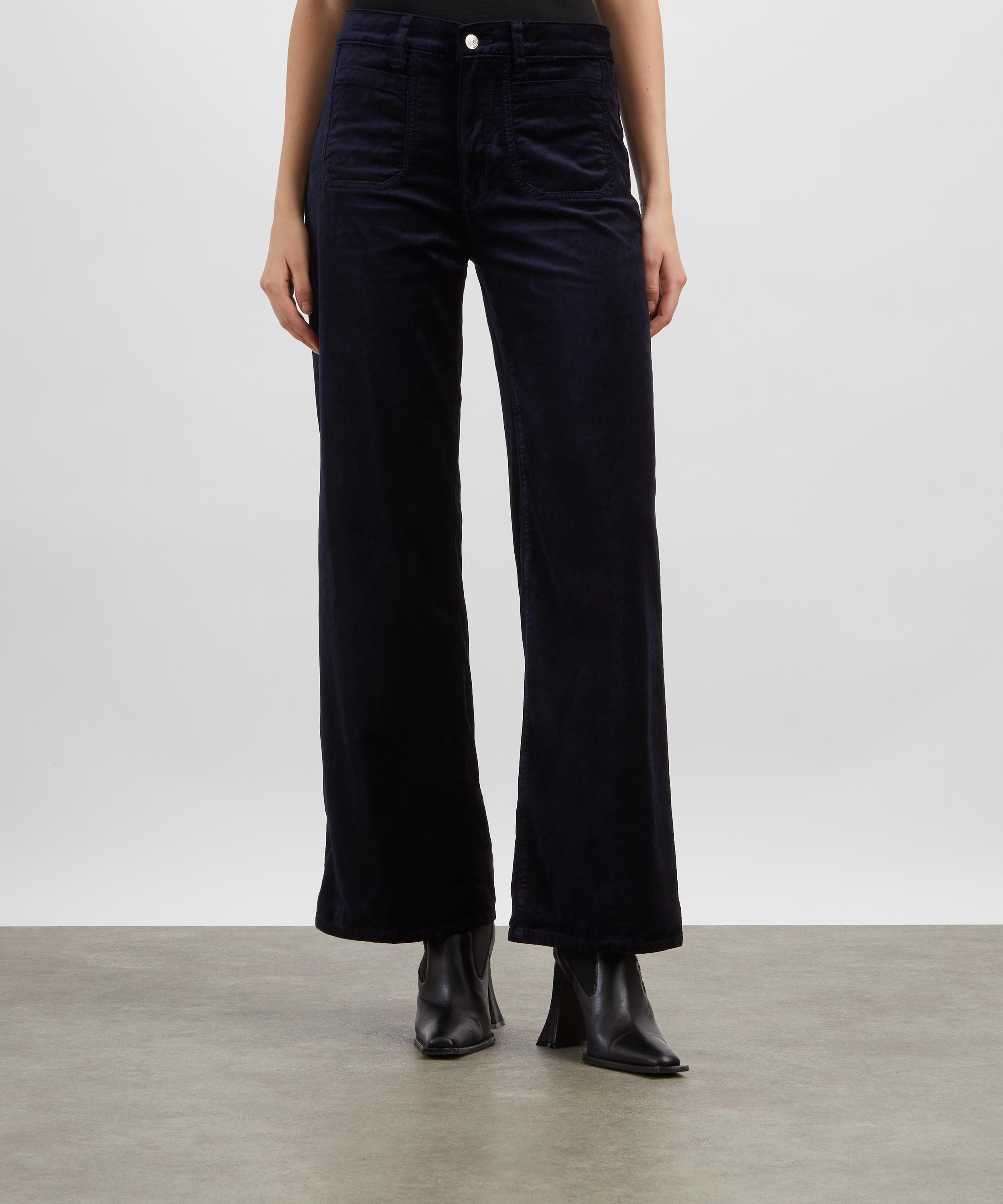Frame - Le Slim Palazzo Modern Pocket Jeans in Navy Velvet image number 2