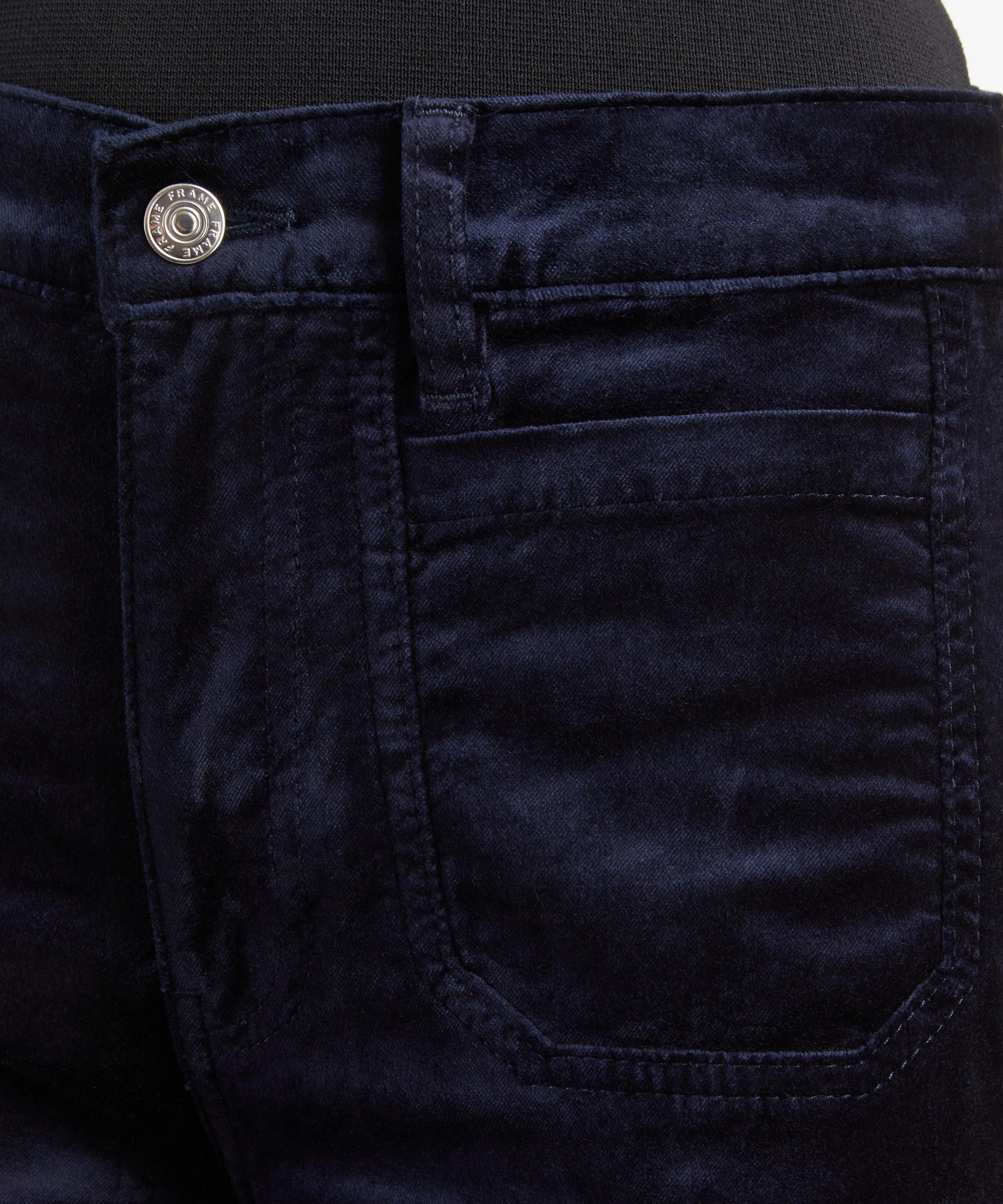Frame - Le Slim Palazzo Modern Pocket Jeans in Navy Velvet image number 4