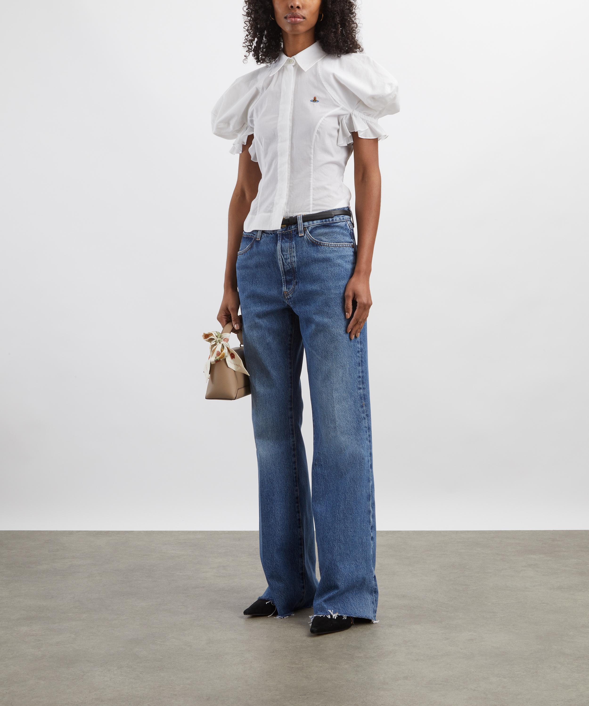 Frame - The Lax High-Rise Wide Jeans in Numeral Raw Fray image number 1