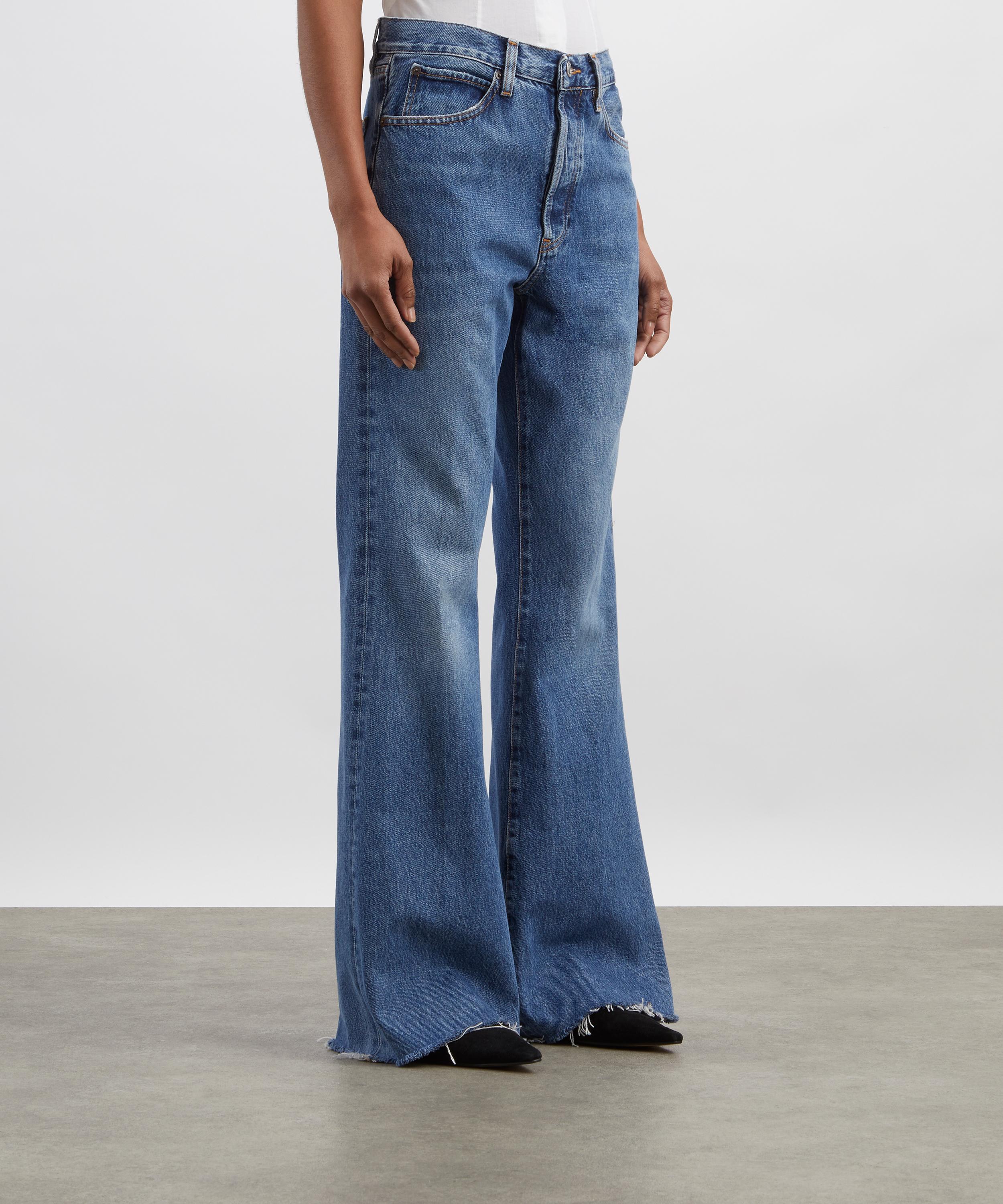 Frame - The Lax High-Rise Wide Jeans in Numeral Raw Fray image number 2