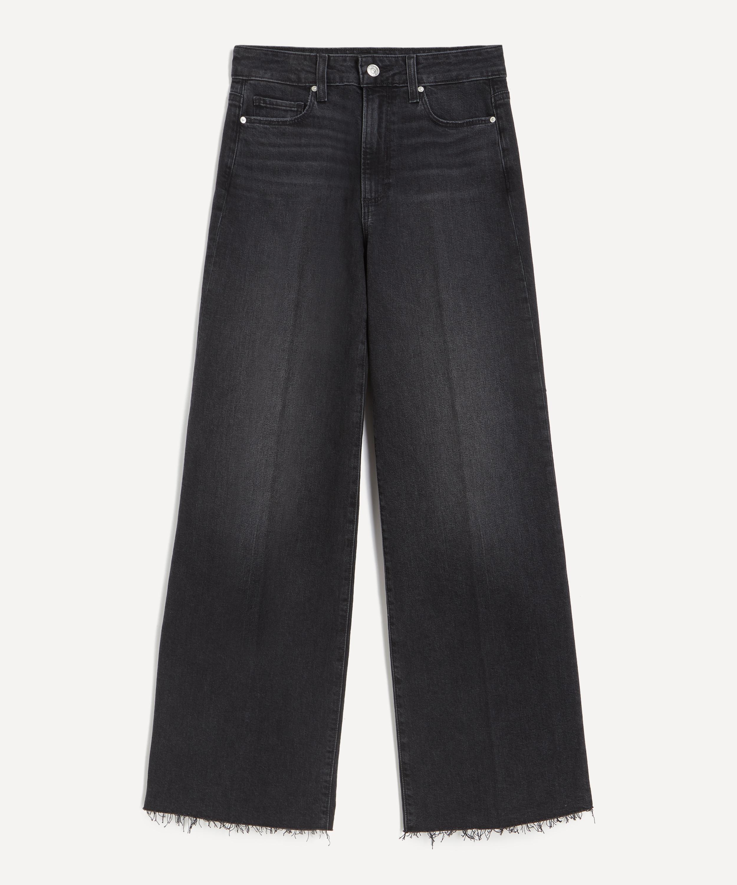 Paige - Anessa 31” Wide-Leg Jeans in Viper Black Distressed