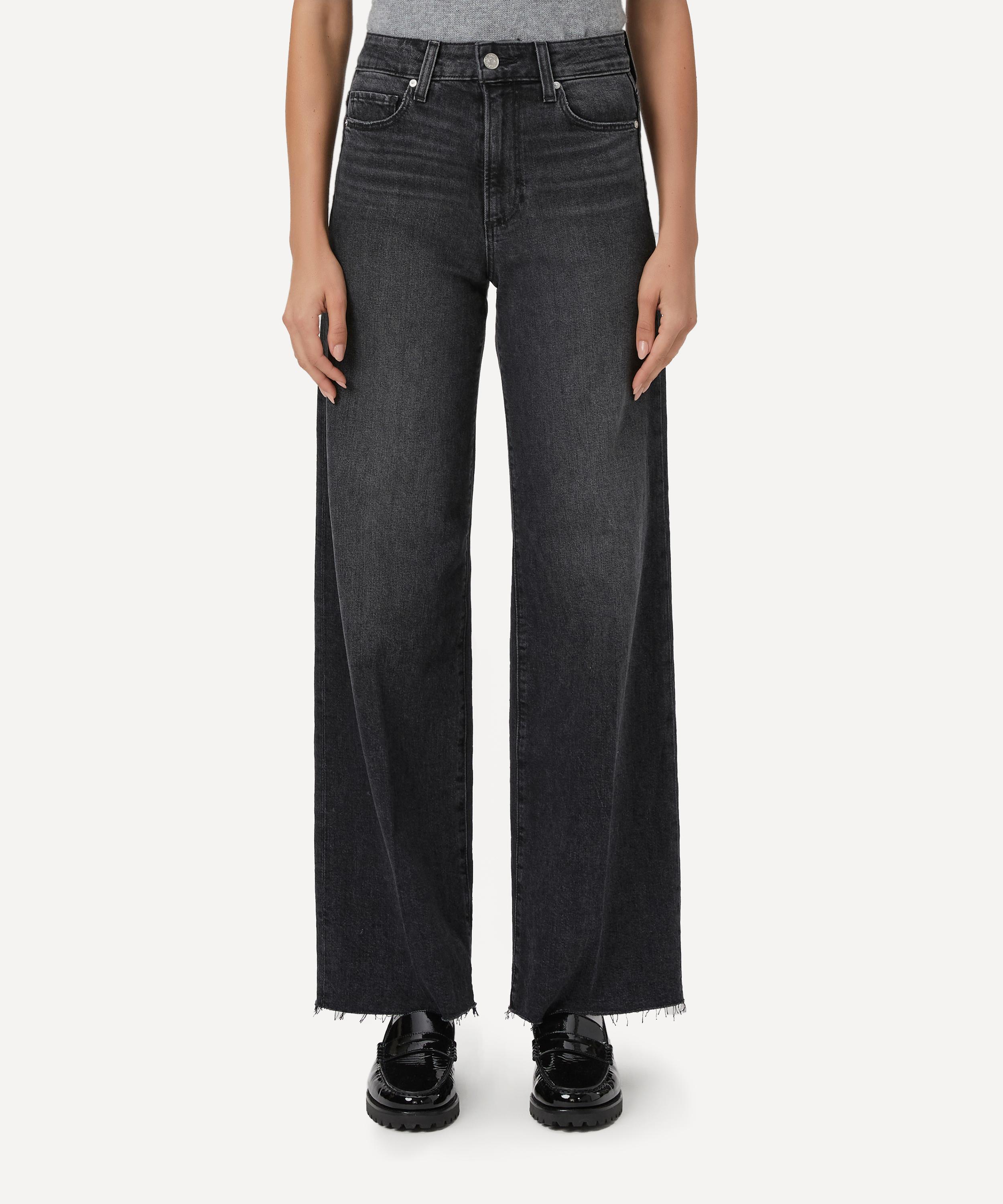 Paige - Anessa 31” Wide-Leg Jeans in Viper Black Distressed image number 2