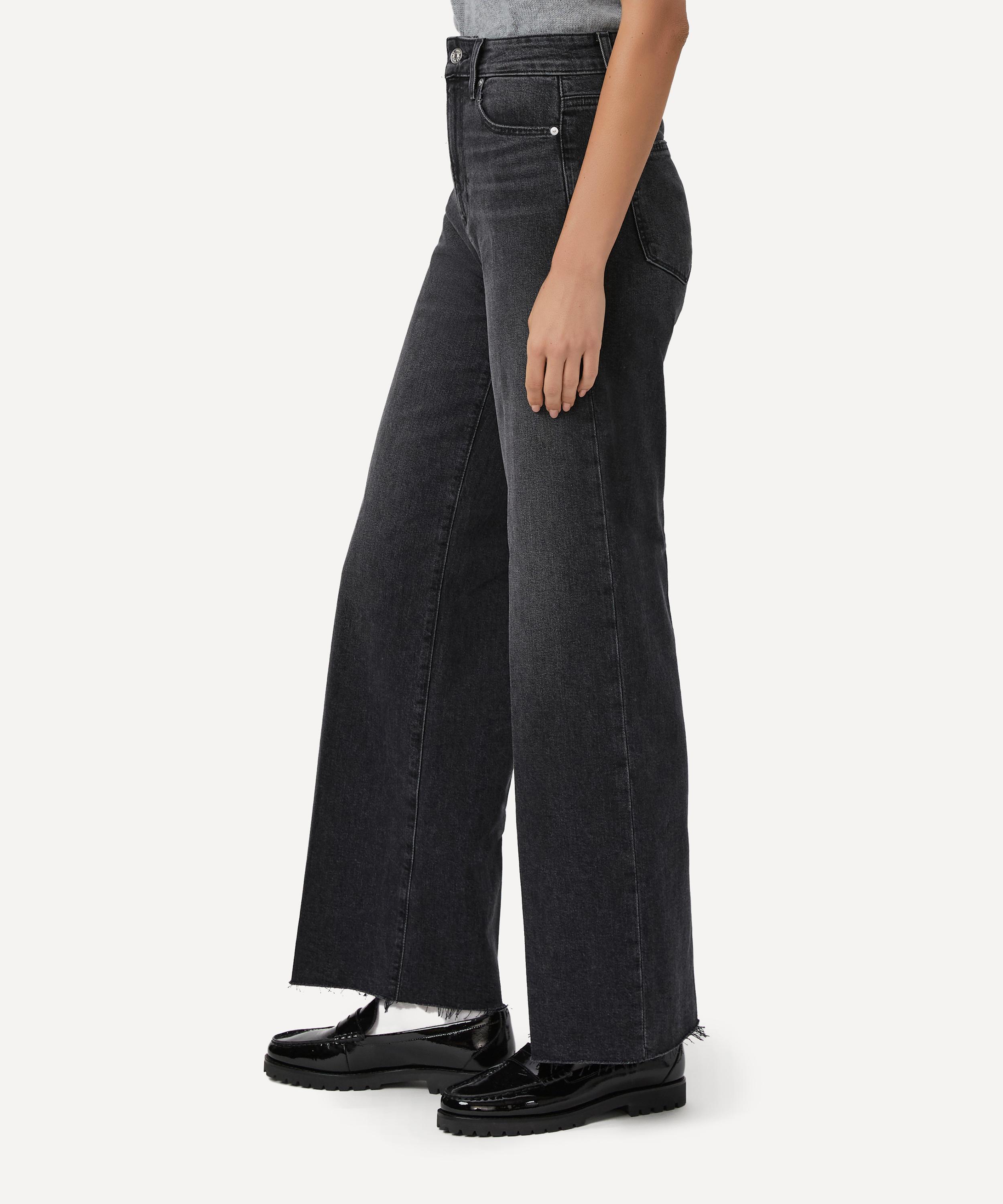 Paige - Anessa 31” Wide-Leg Jeans in Viper Black Distressed image number 3