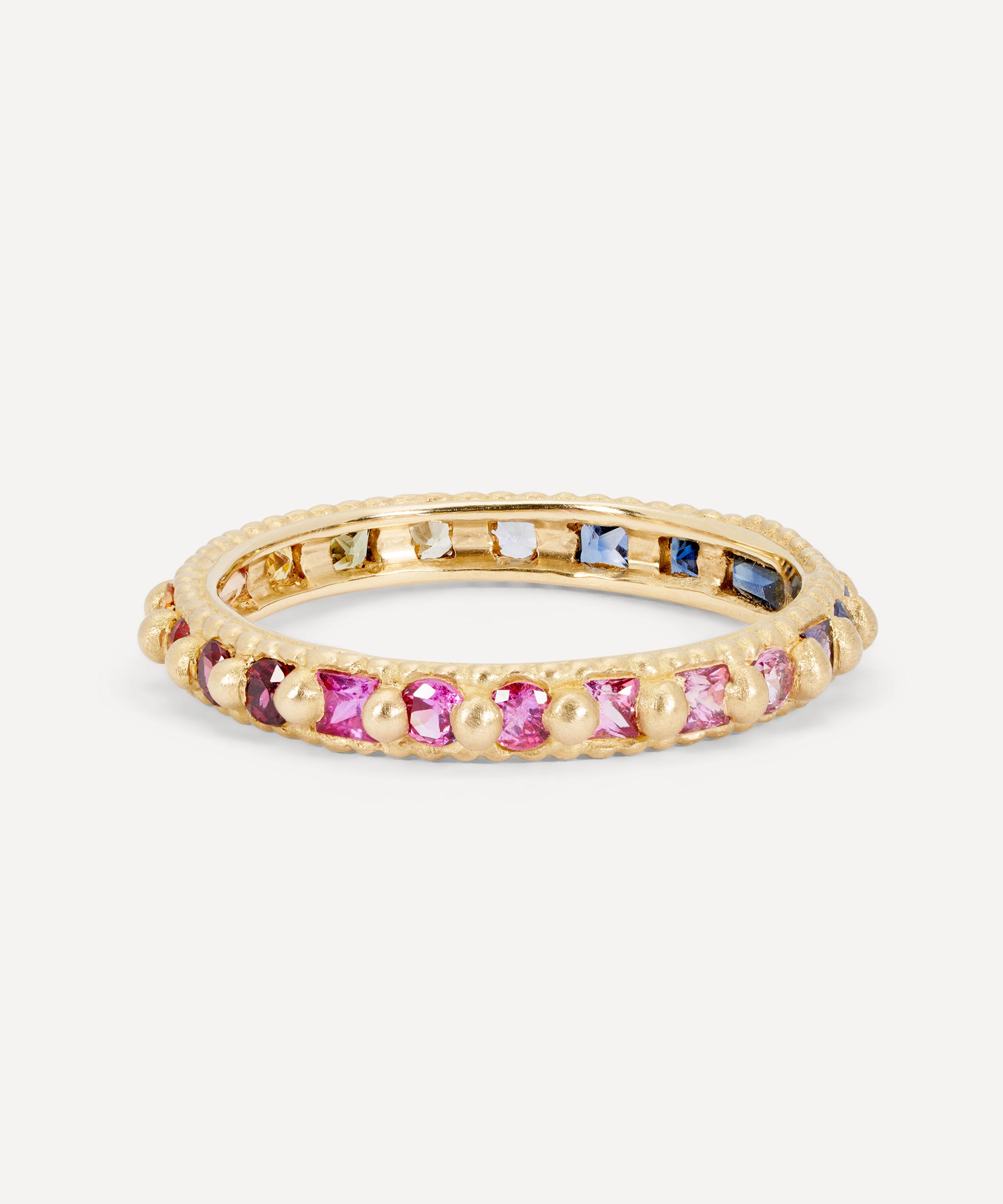 Polly Wales - 18ct Gold Rainbow Mixed Cut Ramona Band Ring