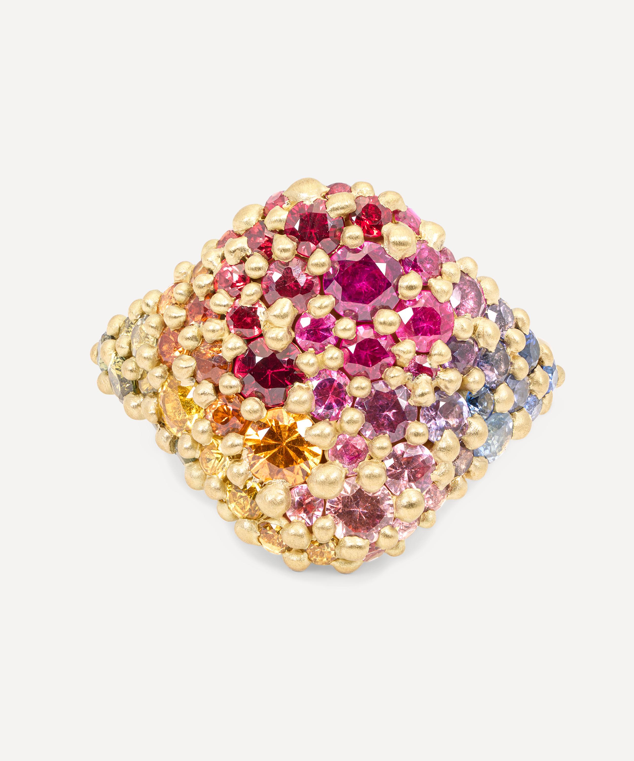 Polly Wales - 18ct Gold Rainbow River Signet Ring