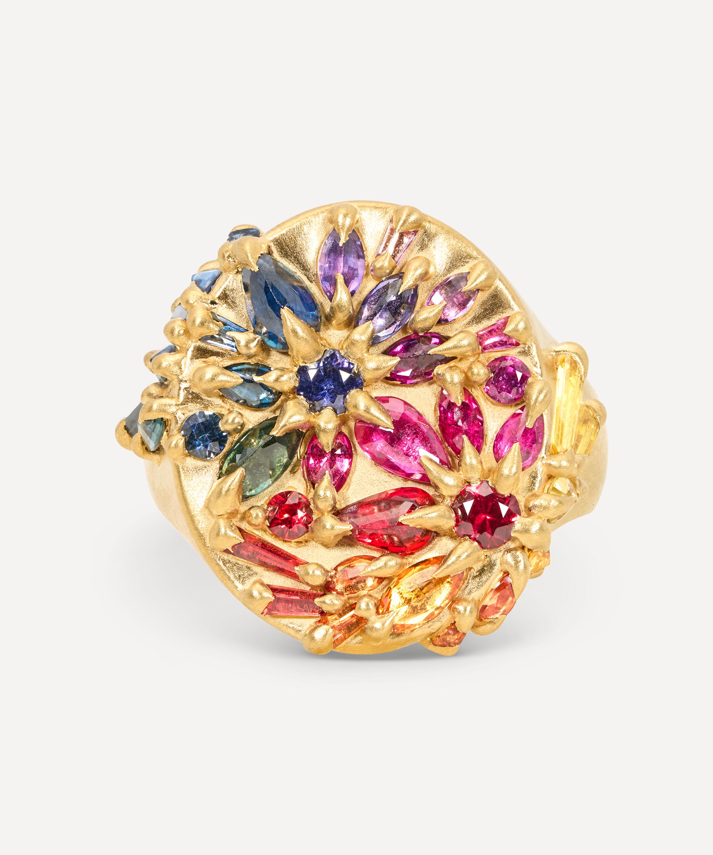 Polly Wales - 18ct Gold Mystic Rainbow Star Bright Signet Ring