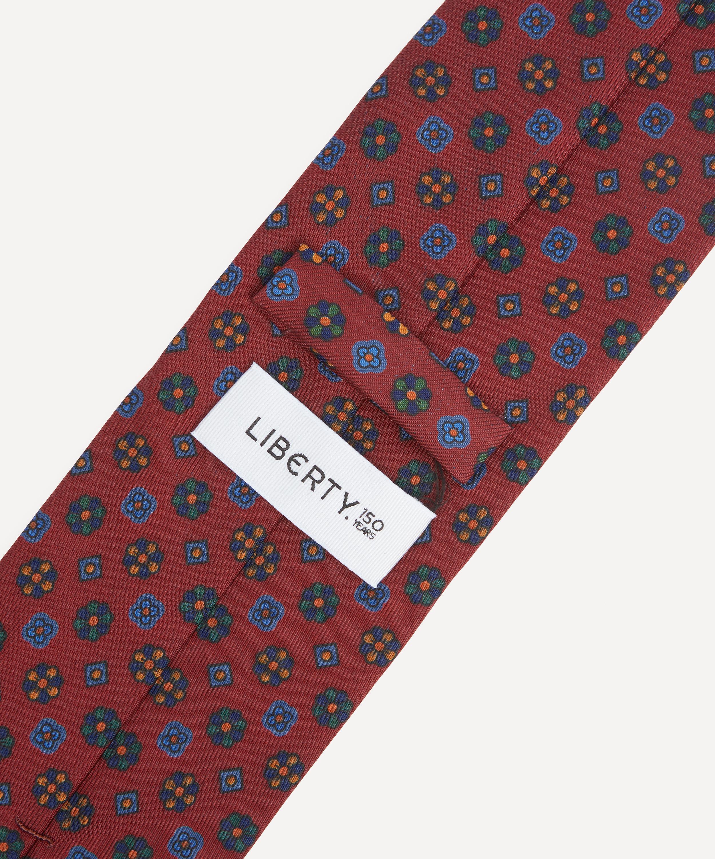 Liberty - K11 Floral Geo Madder Silk Tie image number 1
