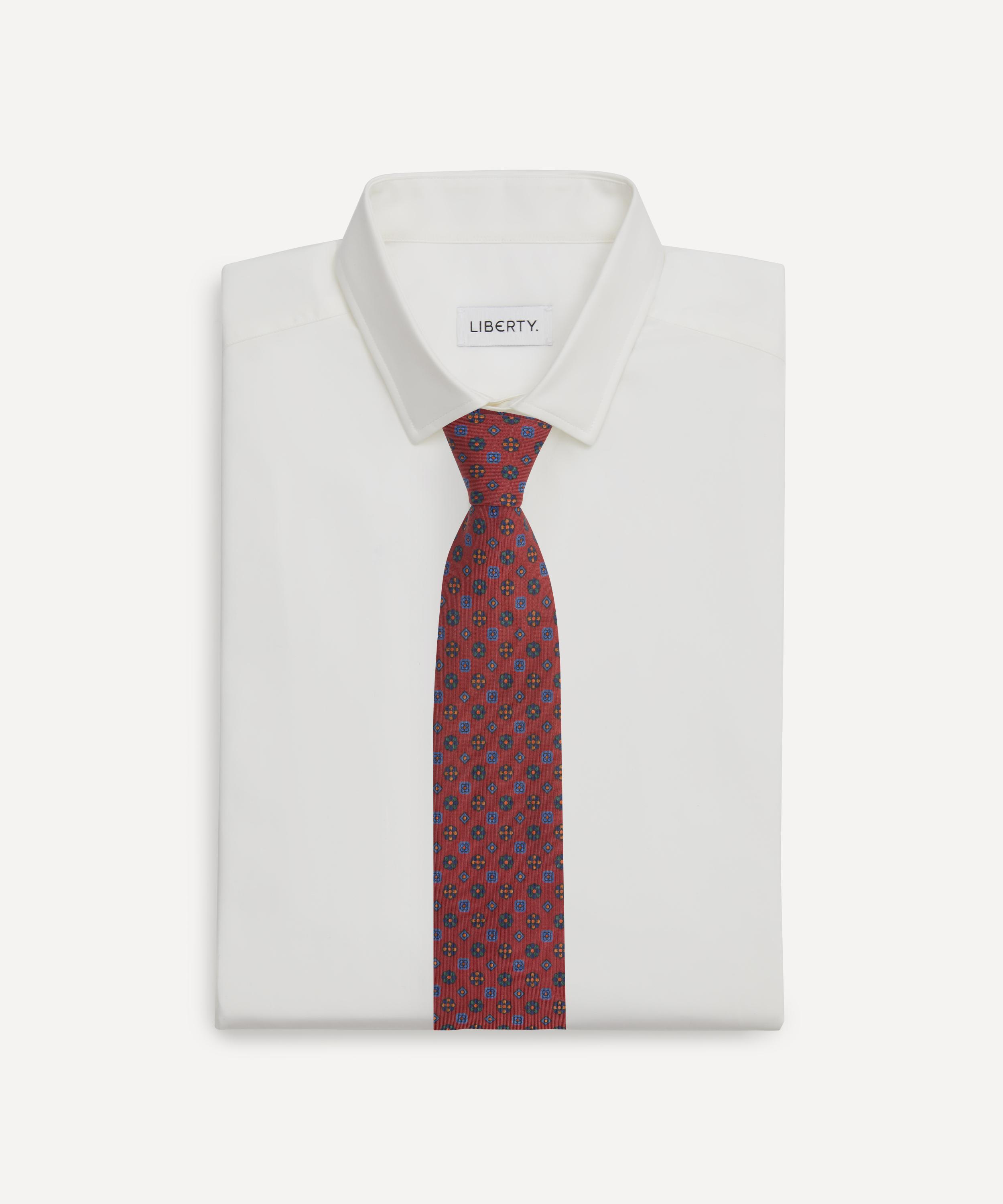 Liberty - K11 Floral Geo Madder Silk Tie image number 2