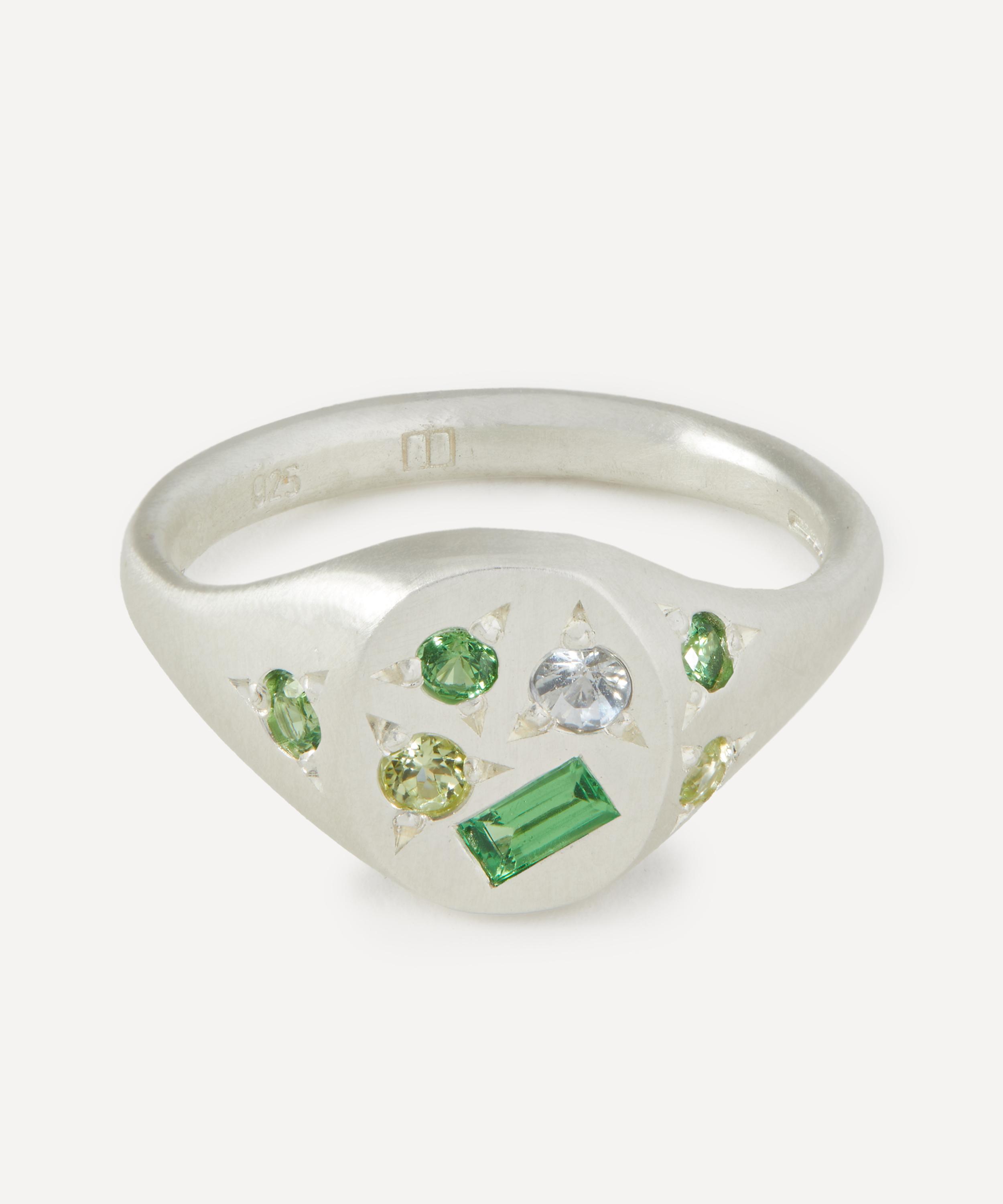 Seb Brown - Sterling Silver Green Treasure Ring image number 0