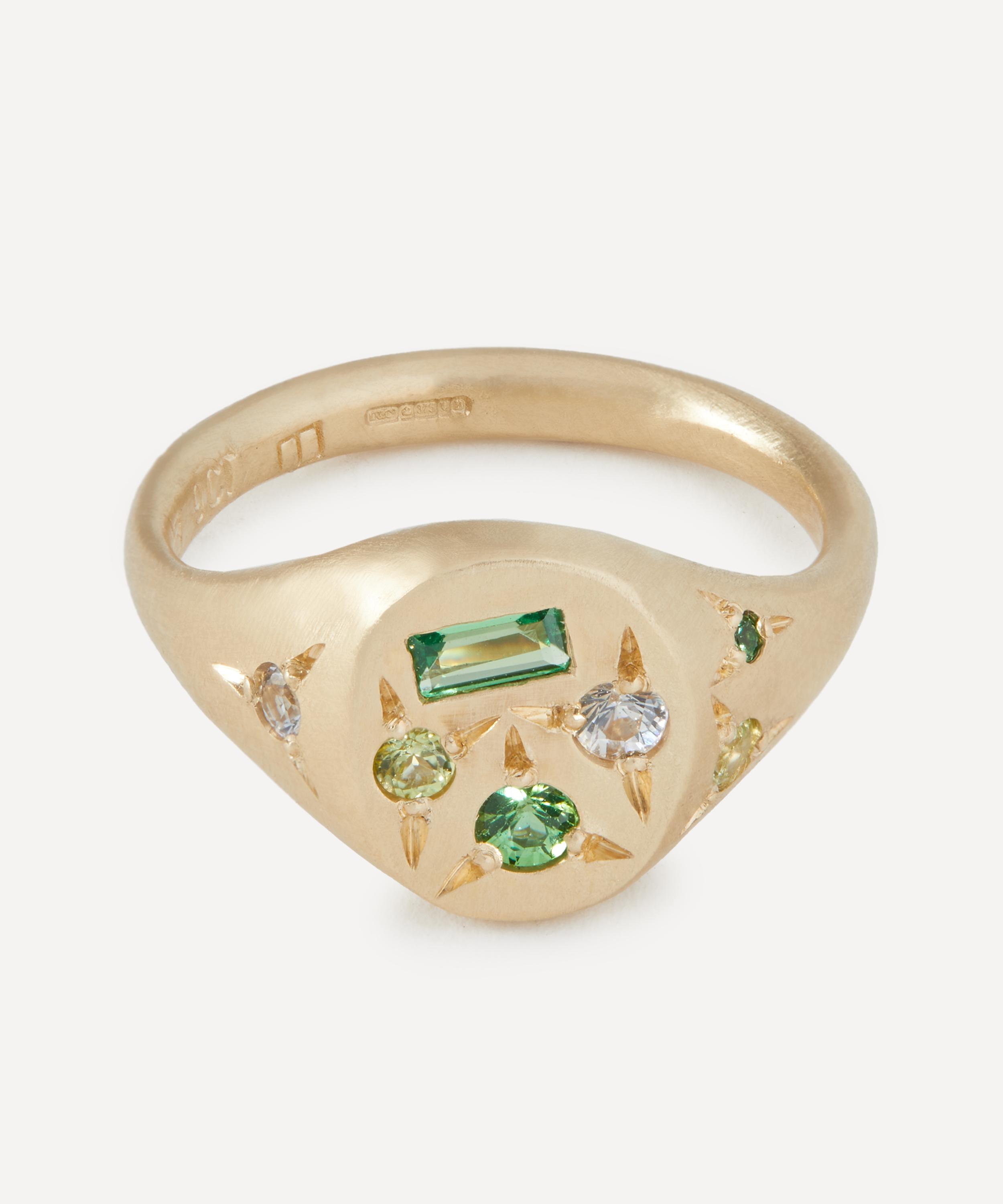Seb Brown - 9ct Gold Green Treasure Ring