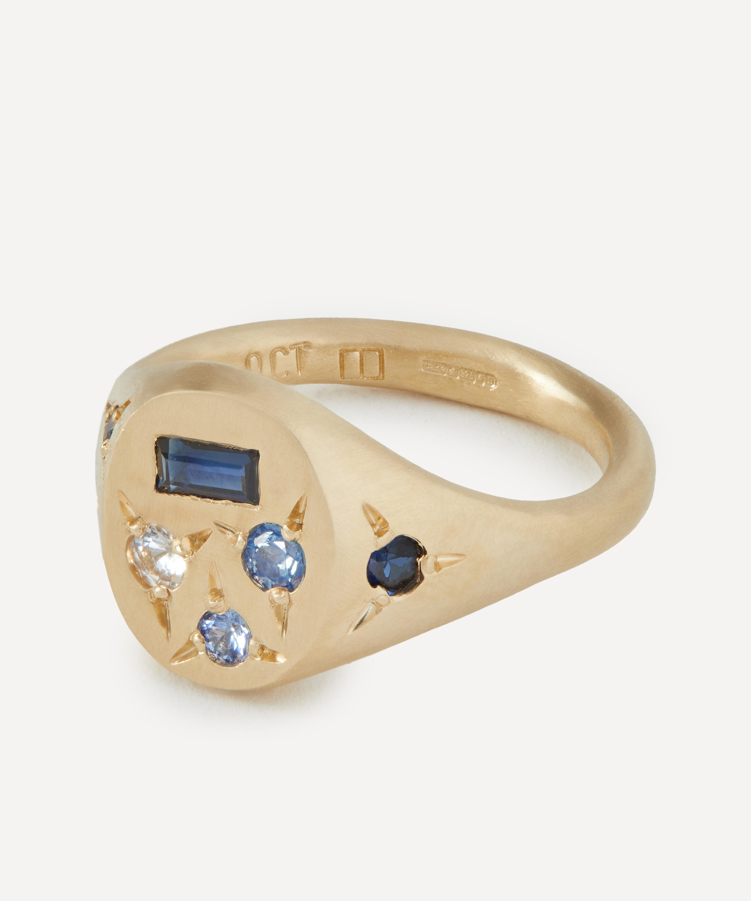 Seb Brown - 9ct Gold Blue Treasure Ring image number 1