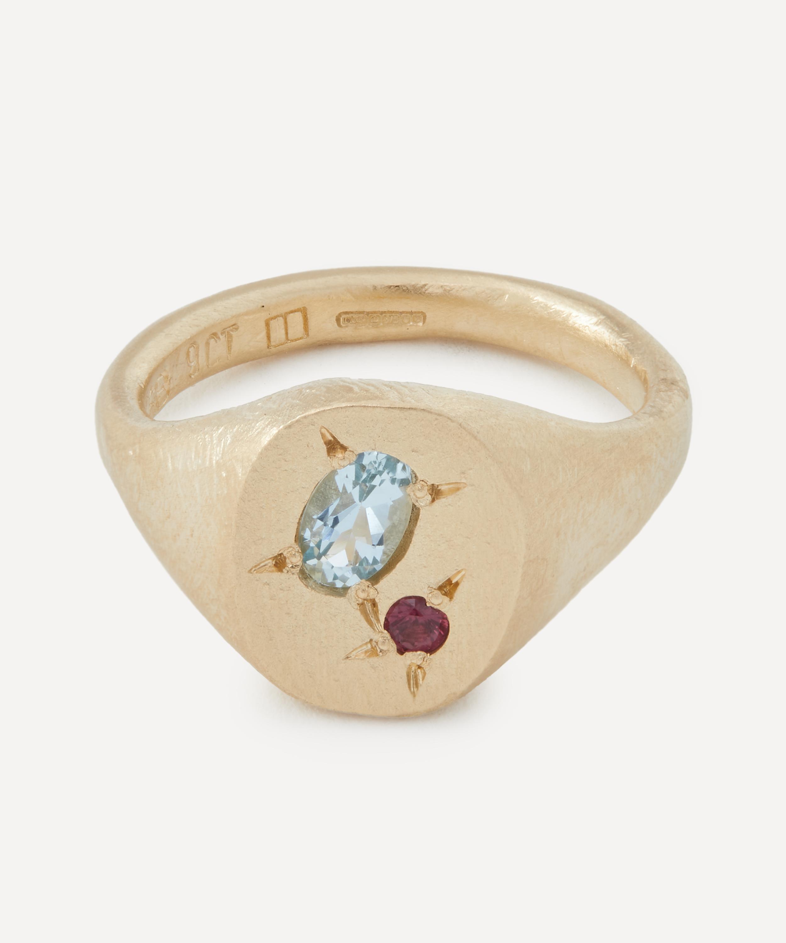Seb Brown - 9ct Gold Spazio Ref Blue Ring image number 0