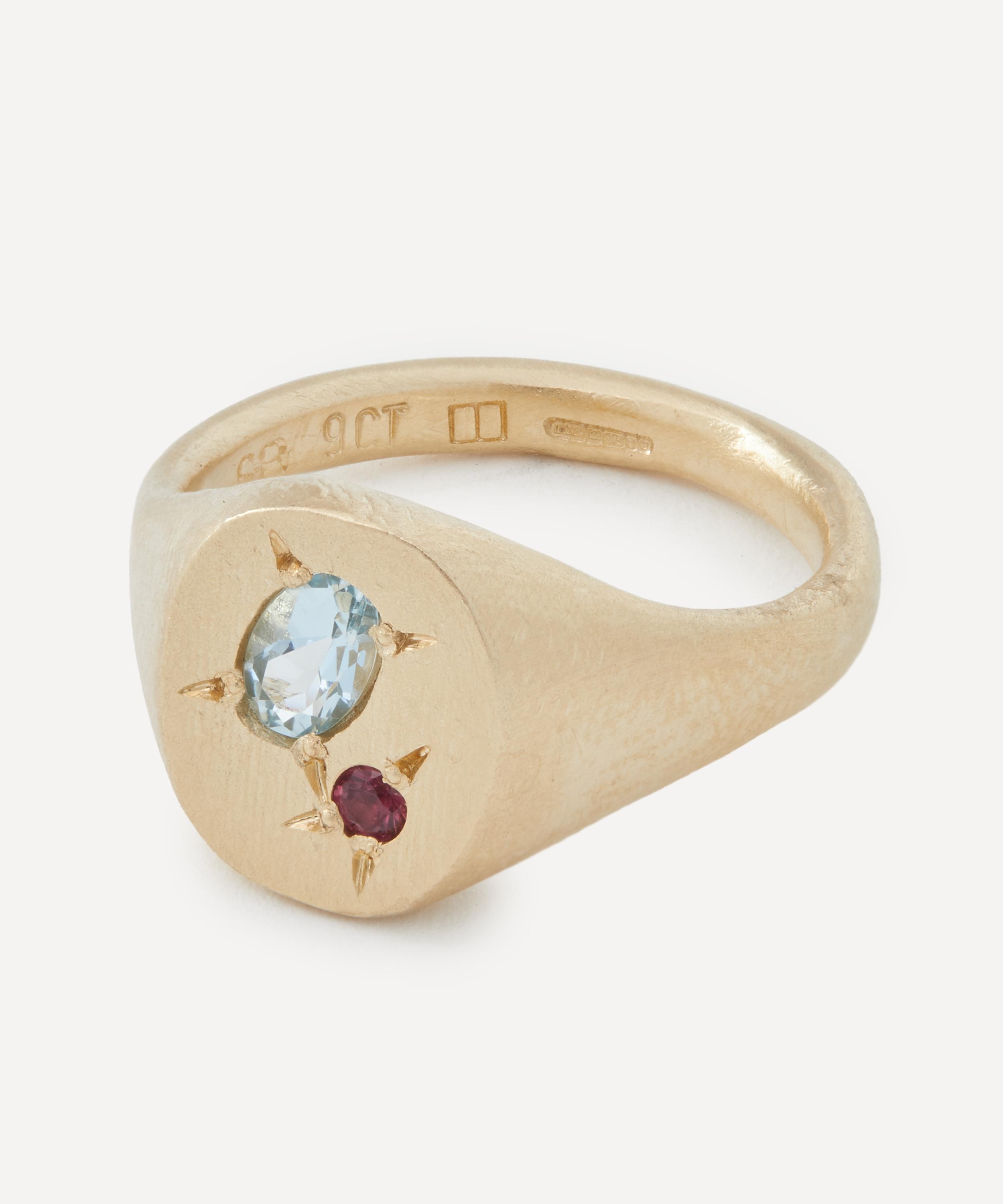 Seb Brown - 9ct Gold Spazio Ref Blue Ring image number 1