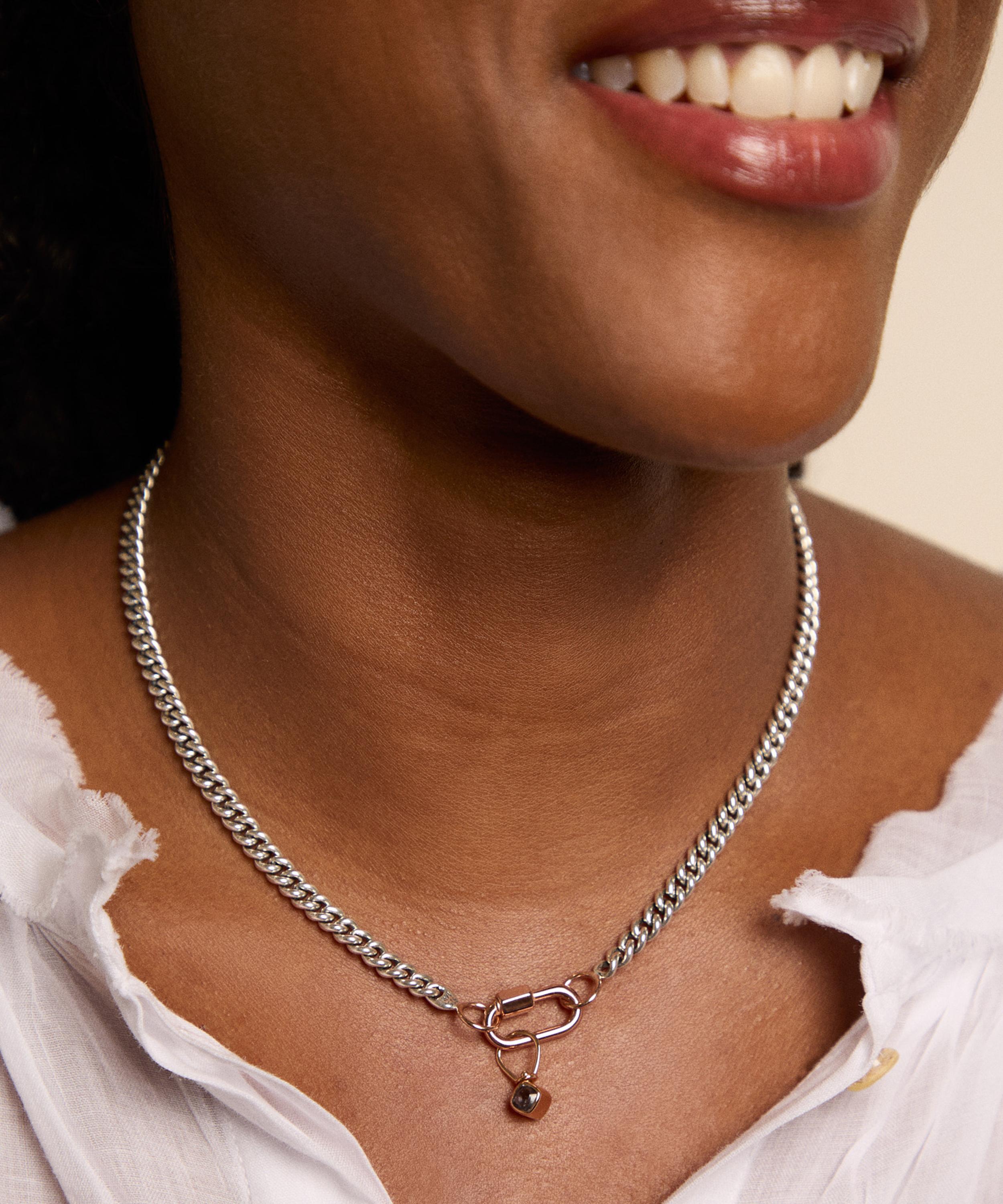 Marla Aaron - Sterling Silver Heavy Curb Chain Necklace image number 1