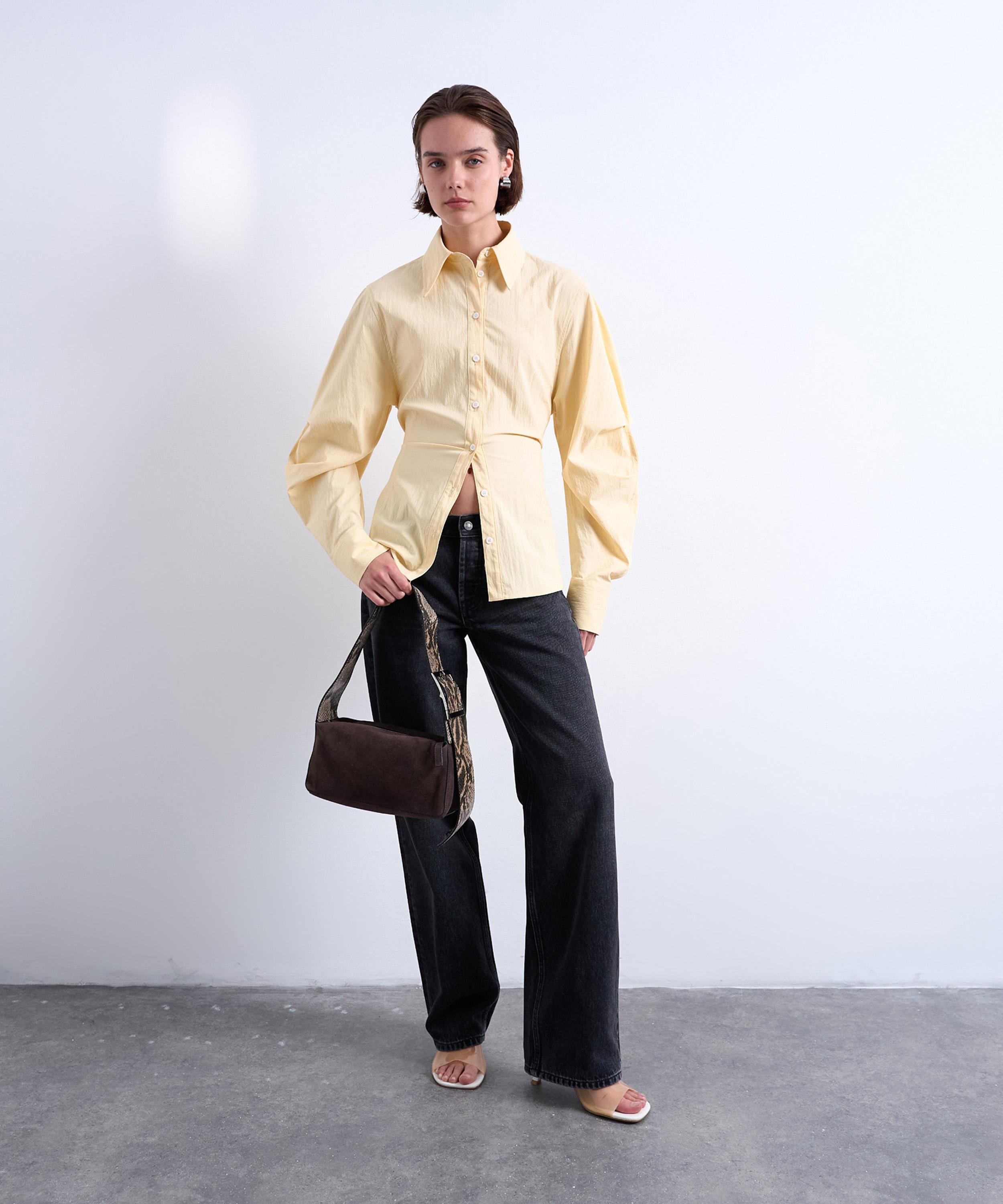 TOPSHOP - Chocolate and Snake Scarlett Leather Suede Shoulder Bag image number 3
