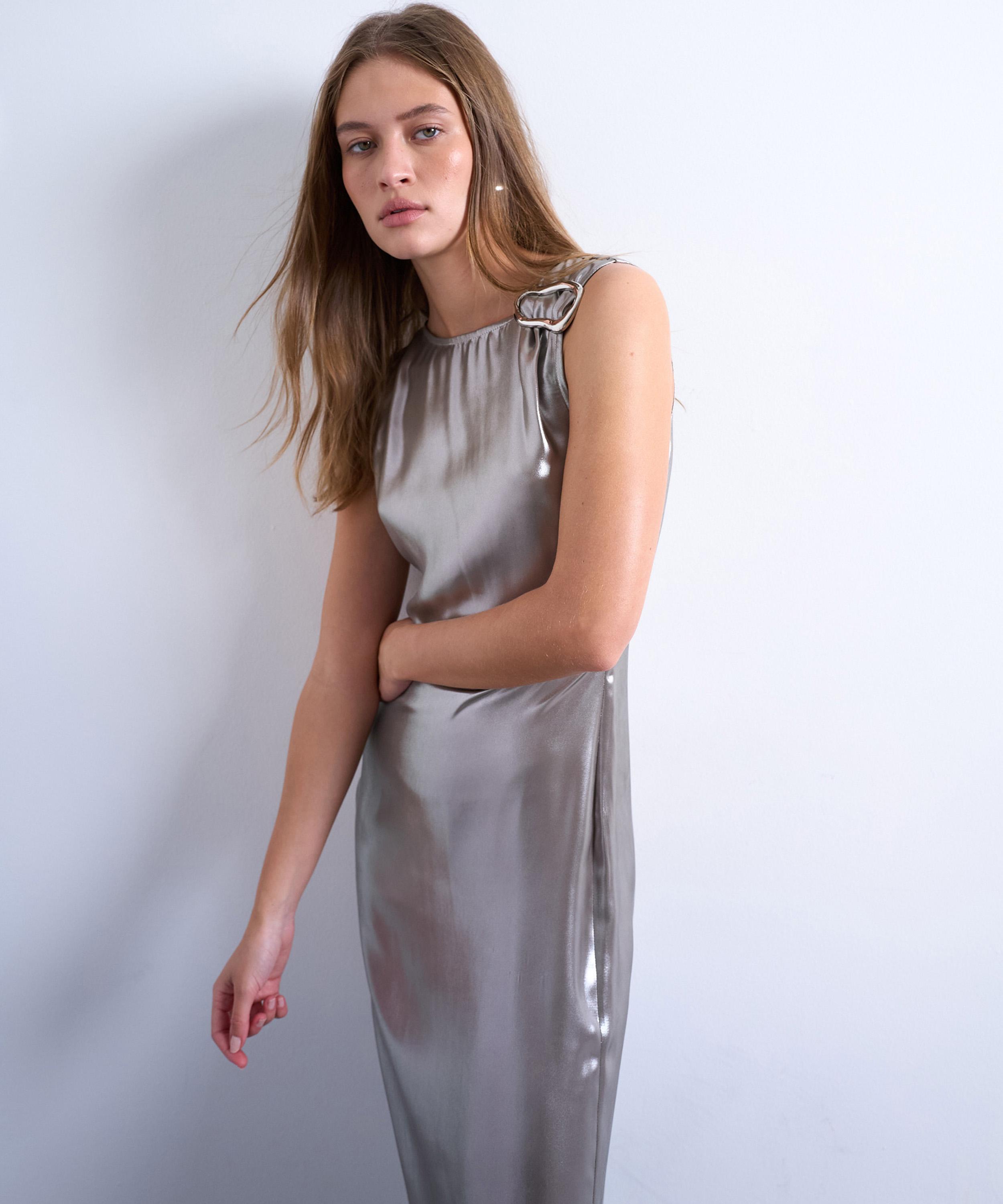 TOPSHOP - Metallic Midiaxi Dress image number 1