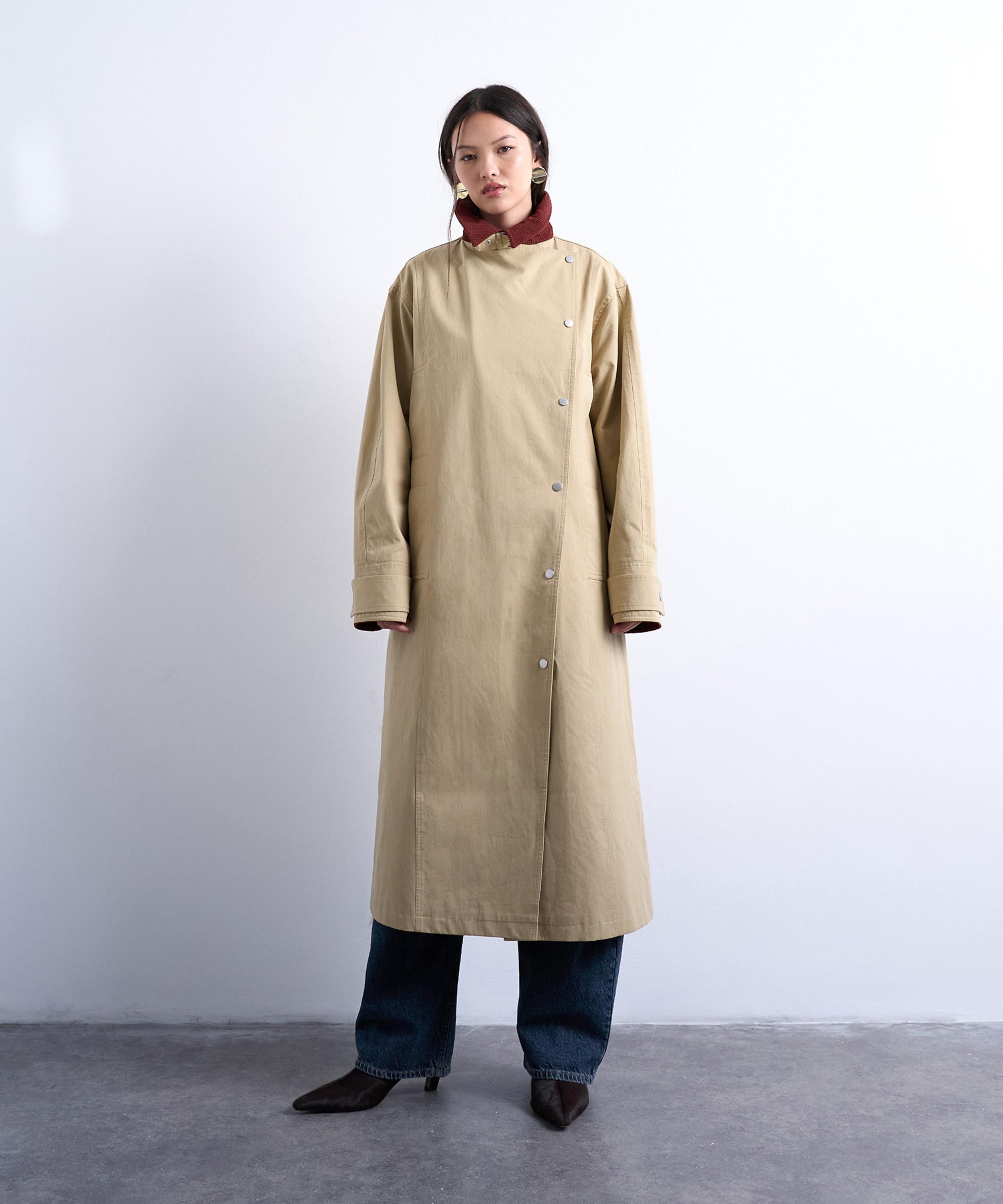 TOPSHOP - Contrast Collar Longling Shacket image number 0