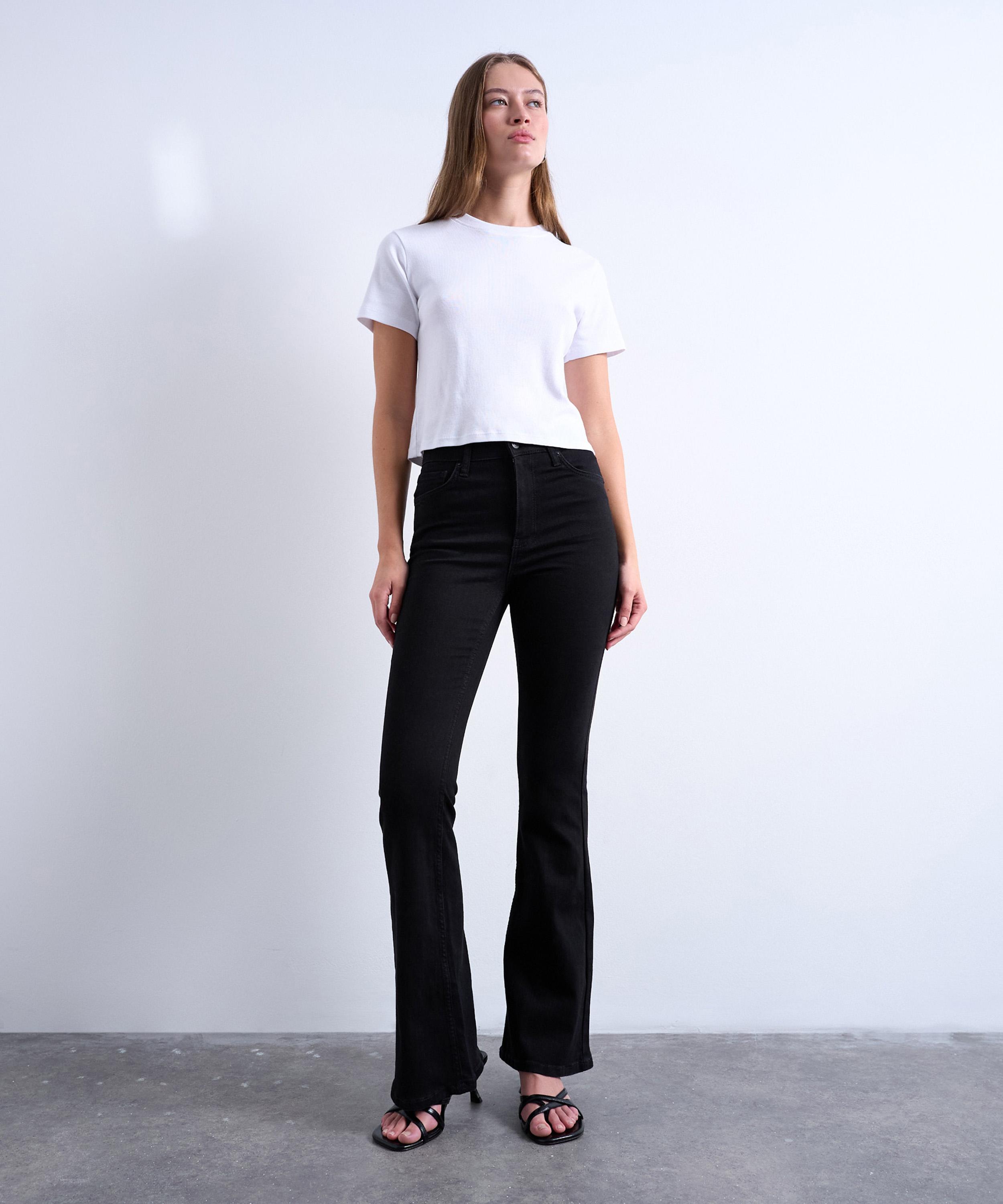 TOPSHOP - Black Jamie Flare High-Rise Jeans image number 0