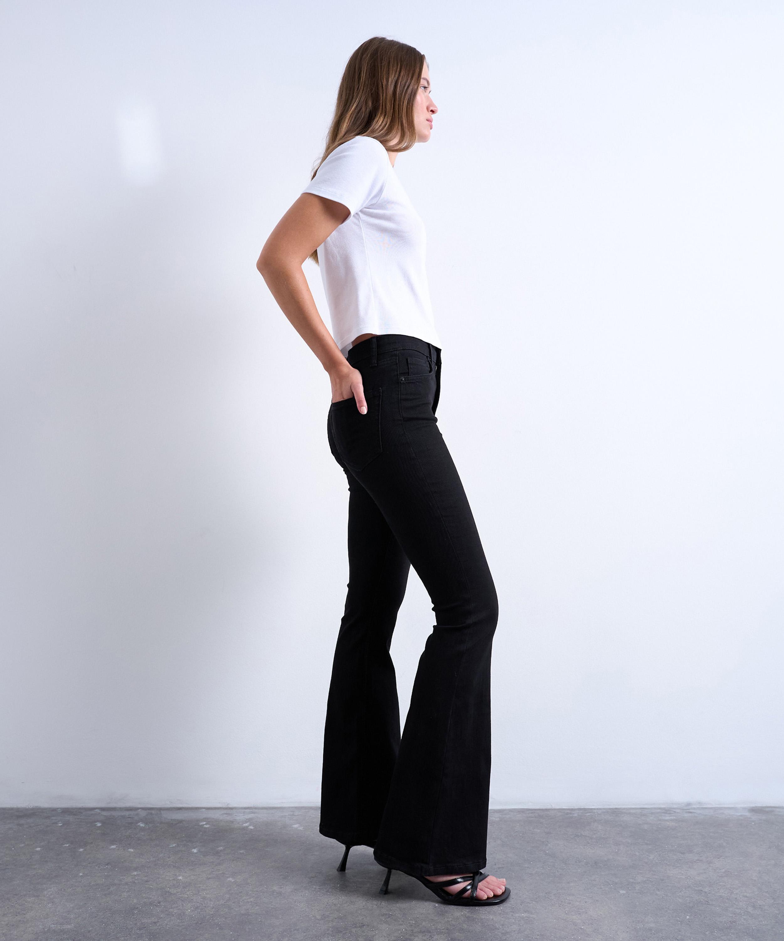 TOPSHOP - Black Jamie Flare High-Rise Jeans image number 1