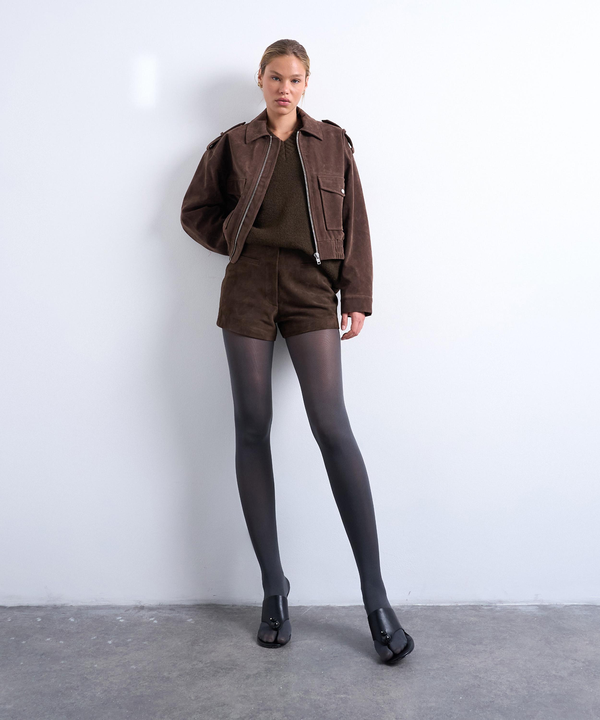 TOPSHOP - Green Co-Ord Suede Shorts image number 1