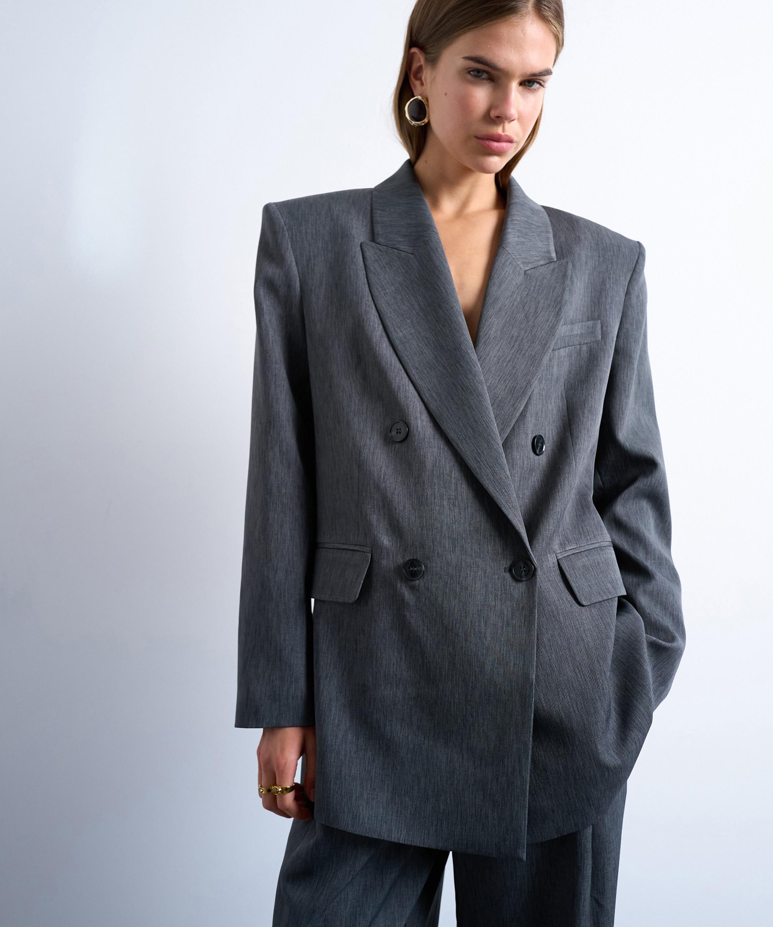 TOPSHOP - Tonic 80s Double-Breasted Oversized Suit Blazer 
