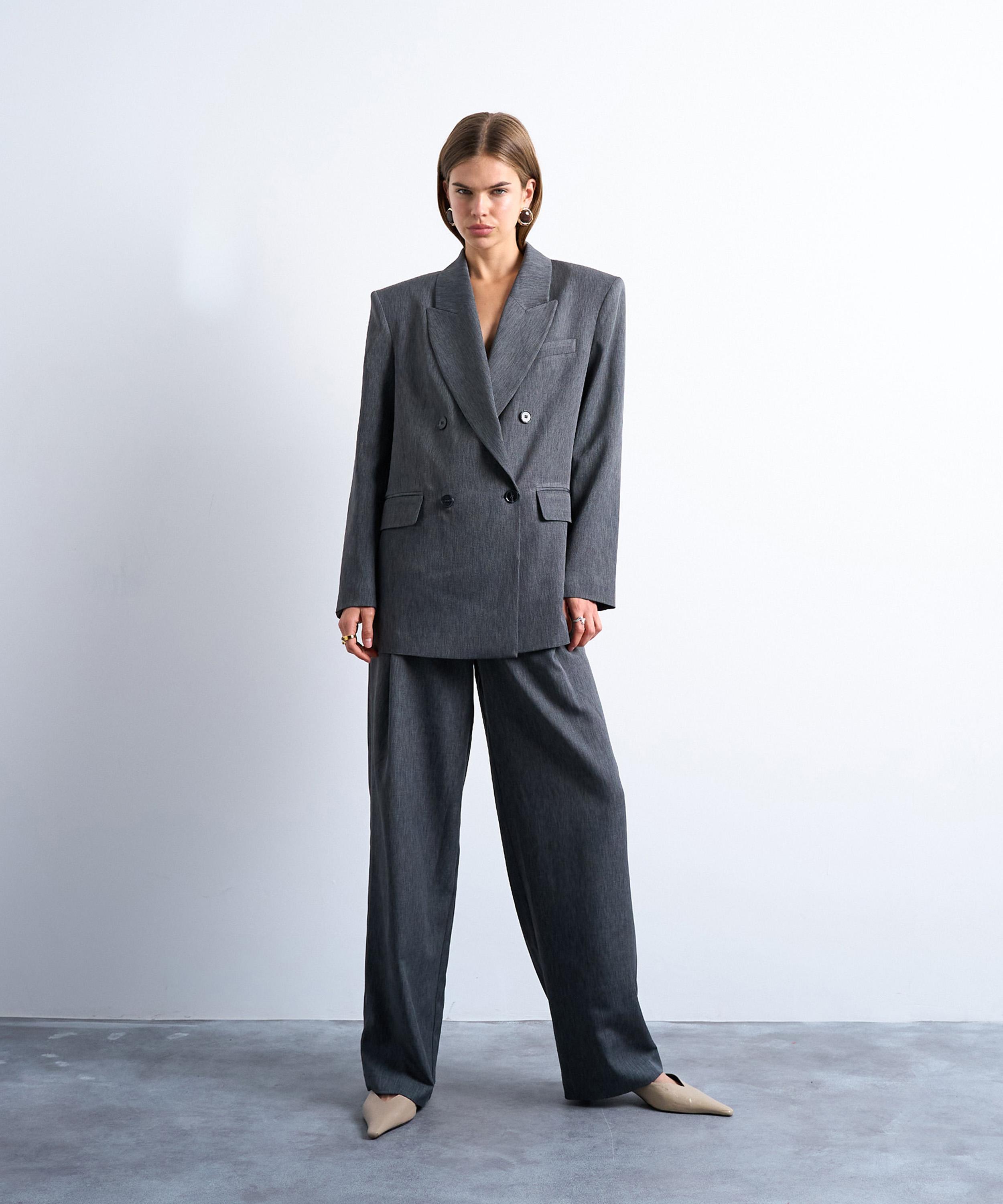 TOPSHOP - Tonic 80s Double-Breasted Oversized Suit Blazer  image number 1