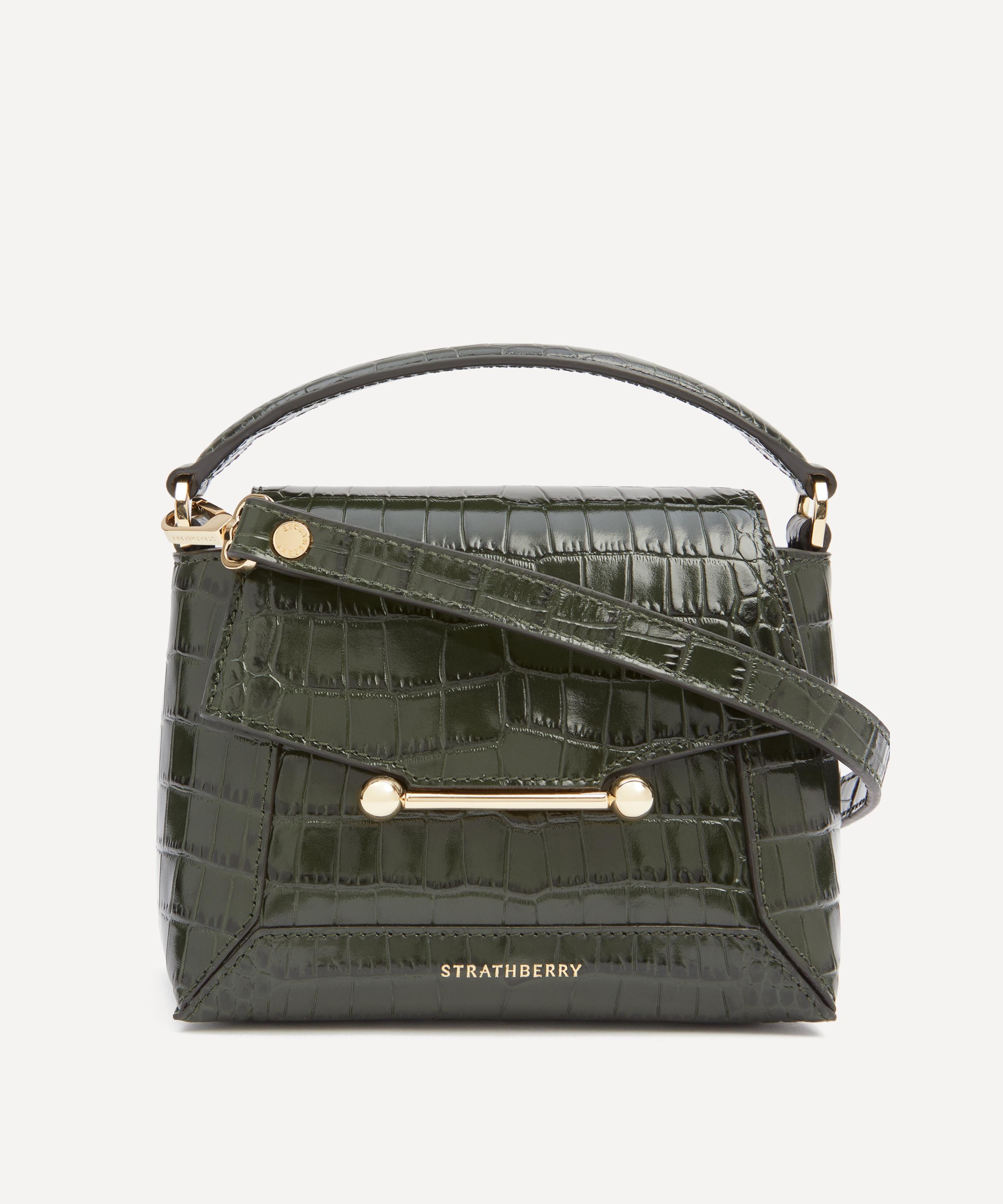 Strathberry - Mosaic Nano Soft Croc-Embossed Leather Top Handle Bag