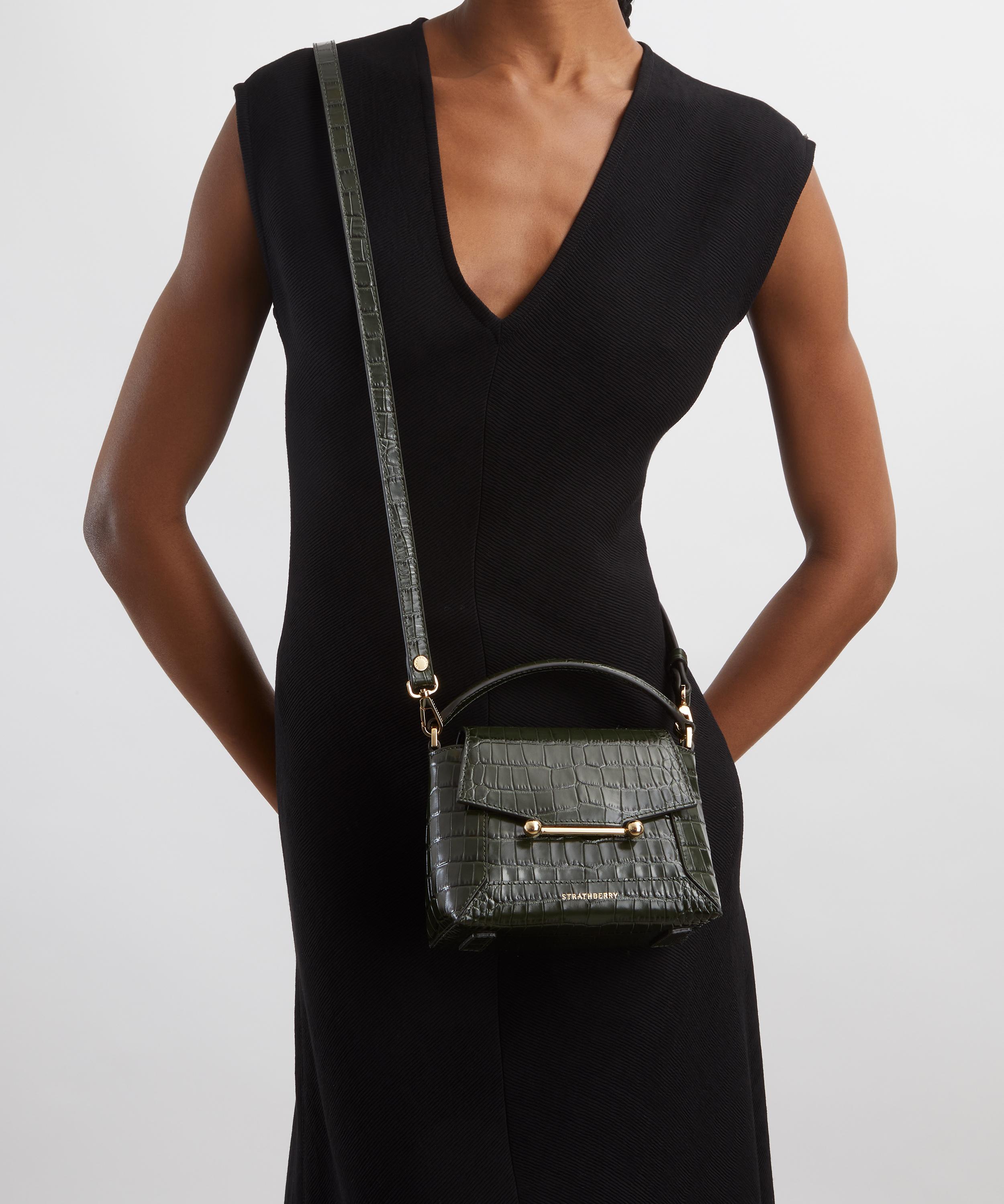 Strathberry - Mosaic Nano Soft Croc-Embossed Leather Top Handle Bag image number 1