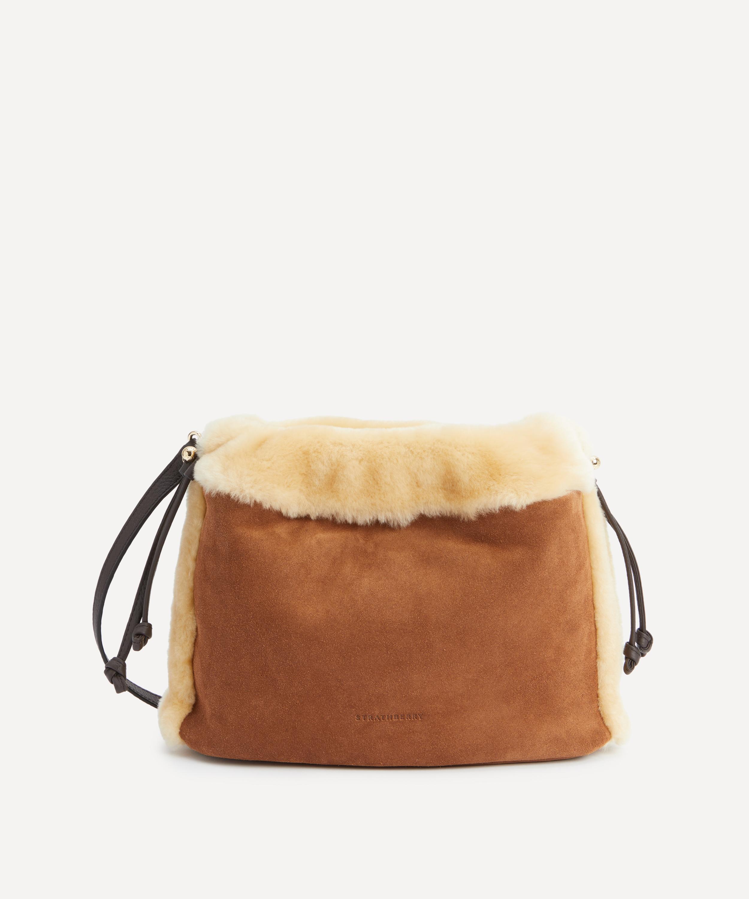 Strathberry - Charlotte Midi Drawstring Shearling Tote Bag