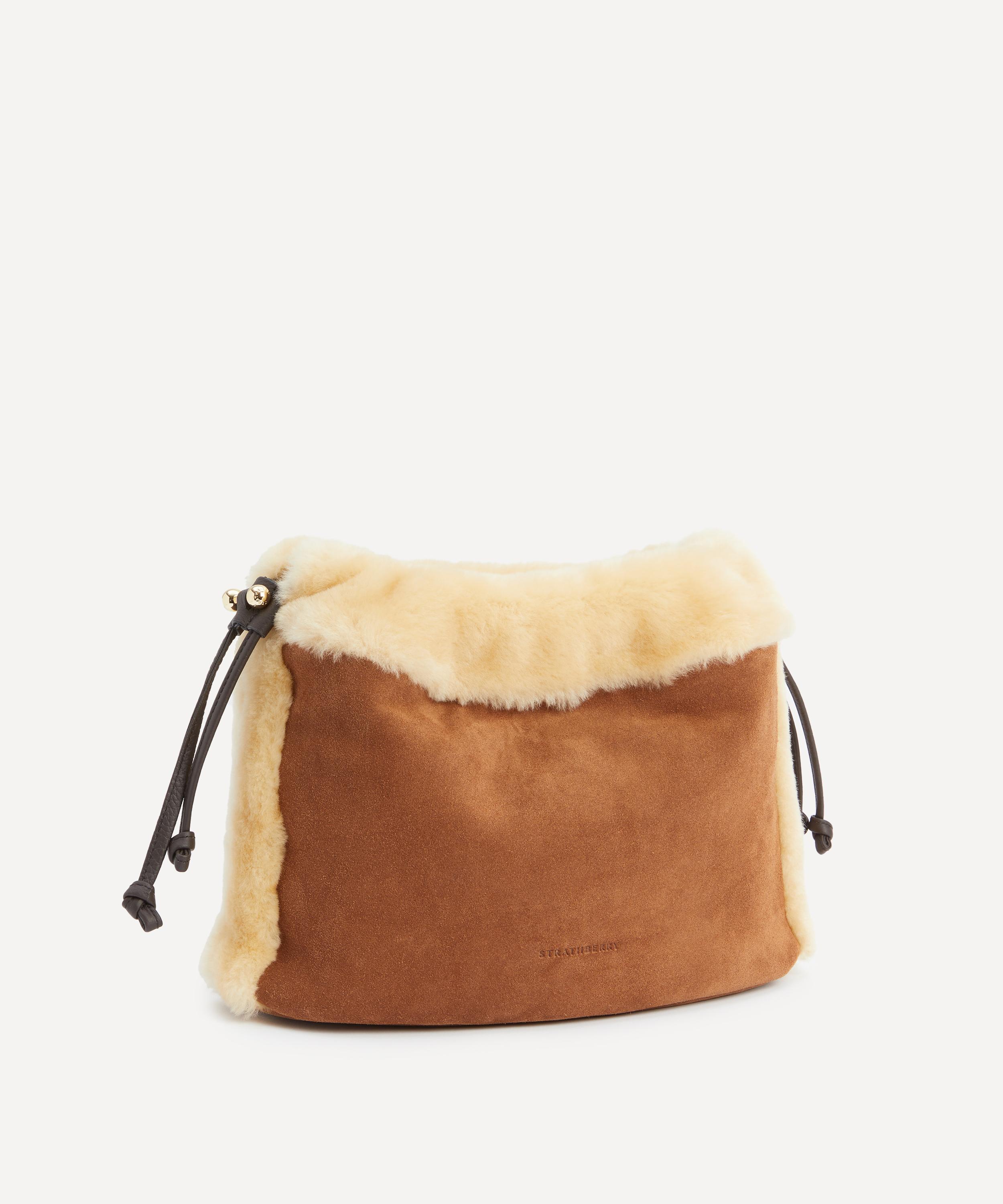 Strathberry - Charlotte Midi Drawstring Shearling Tote Bag image number 1