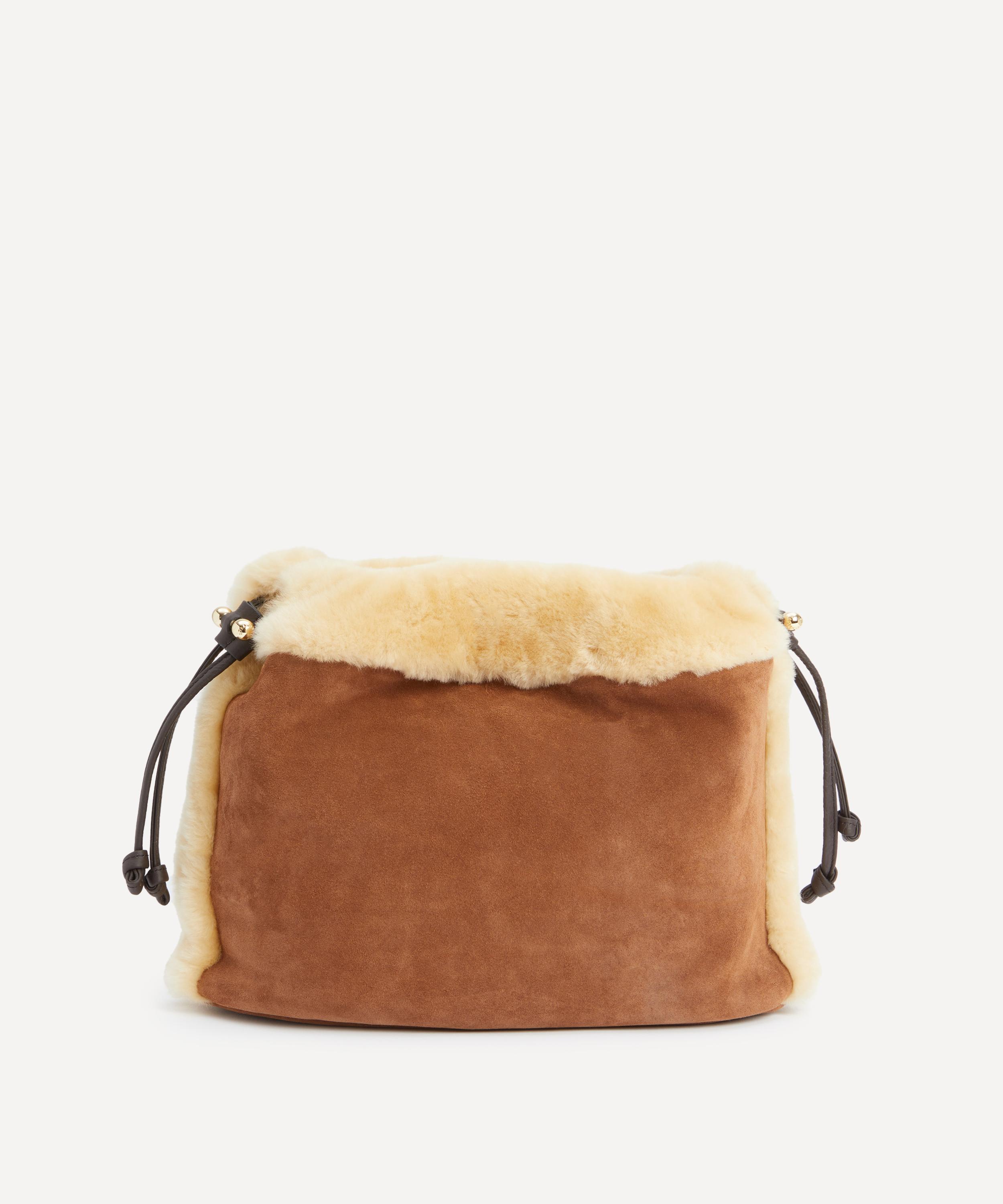 Strathberry - Charlotte Midi Drawstring Shearling Tote Bag image number 2