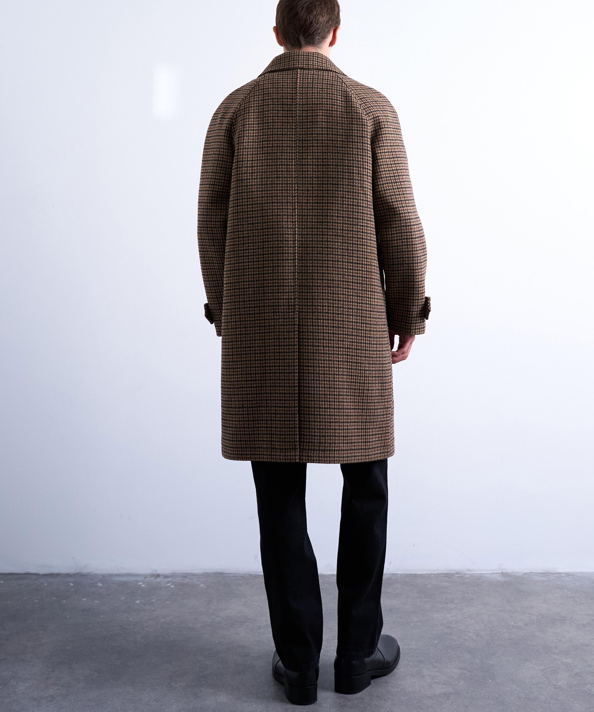 TOPMAN - Brushed Check Wool Blend Overcoat image number 4