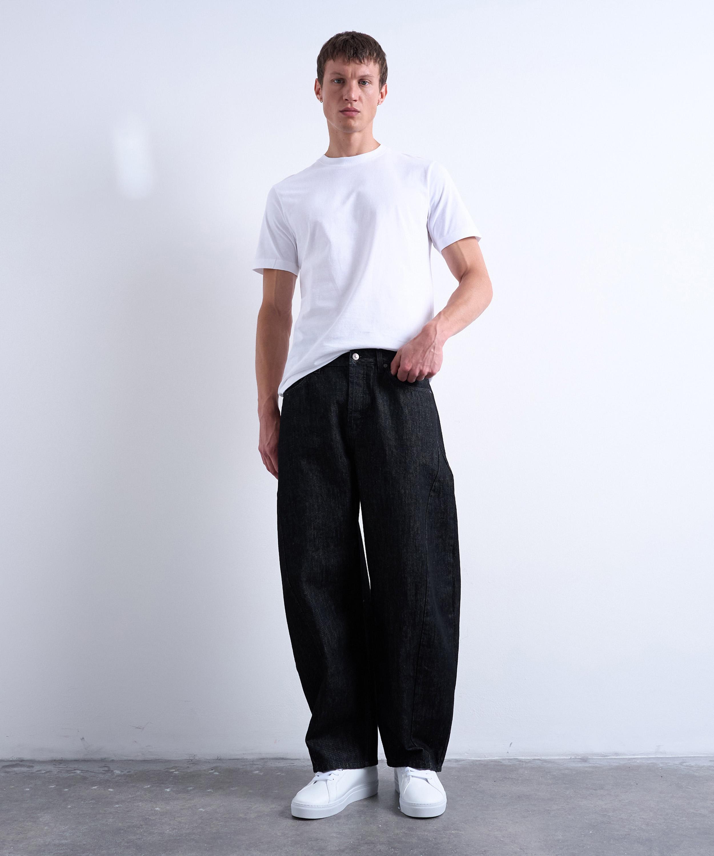 TOPMAN - Black Raw Rigid Barrel Jeans