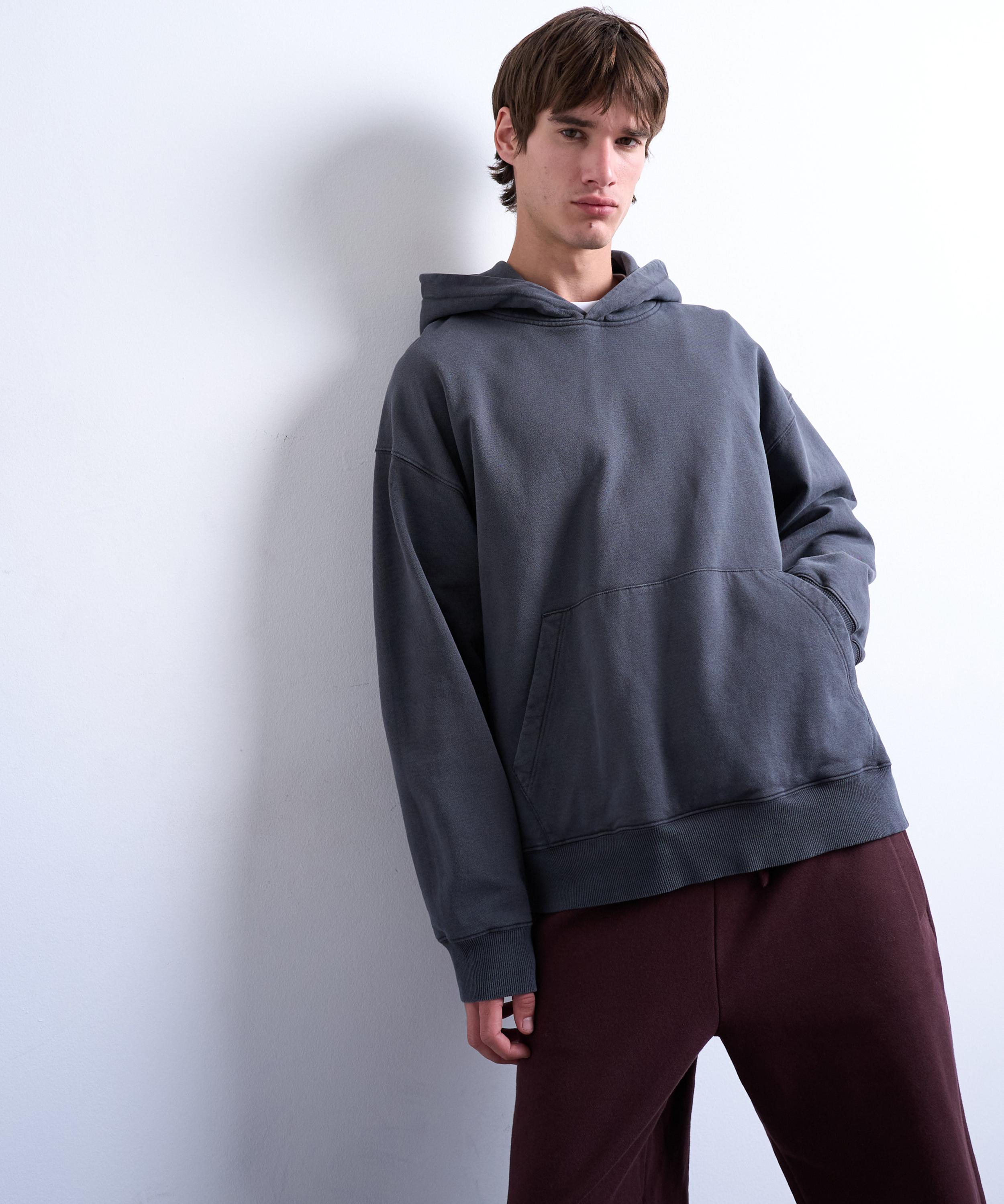 TOPMAN - Washed Black Oversized Fit Hoodie