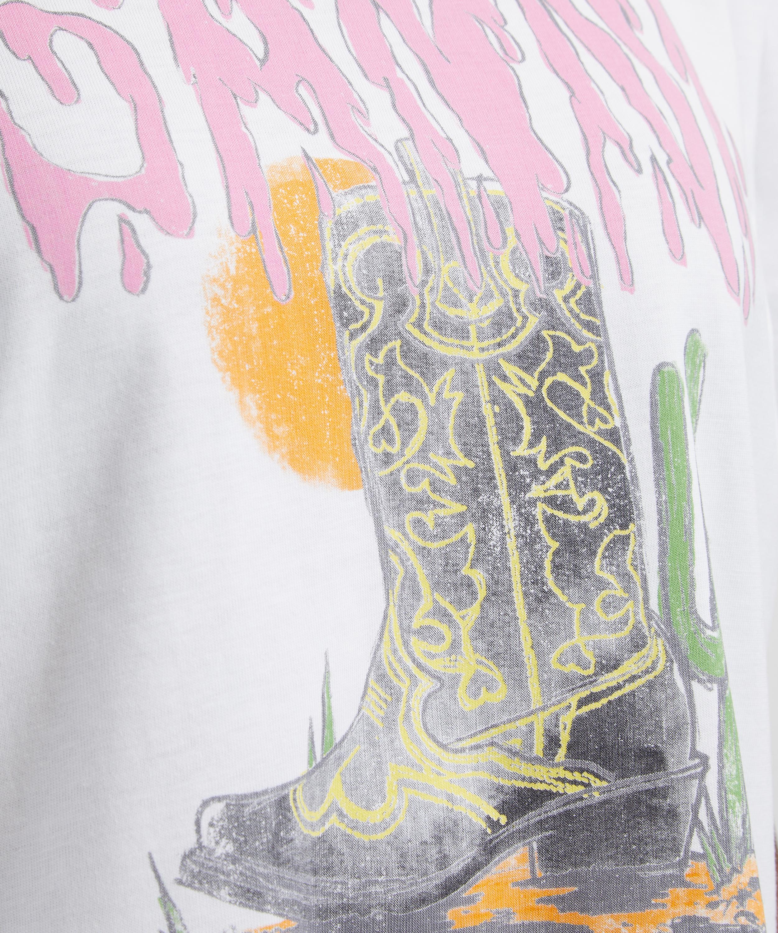 Ganni - White Western Boot Print T-Shirt image number 4