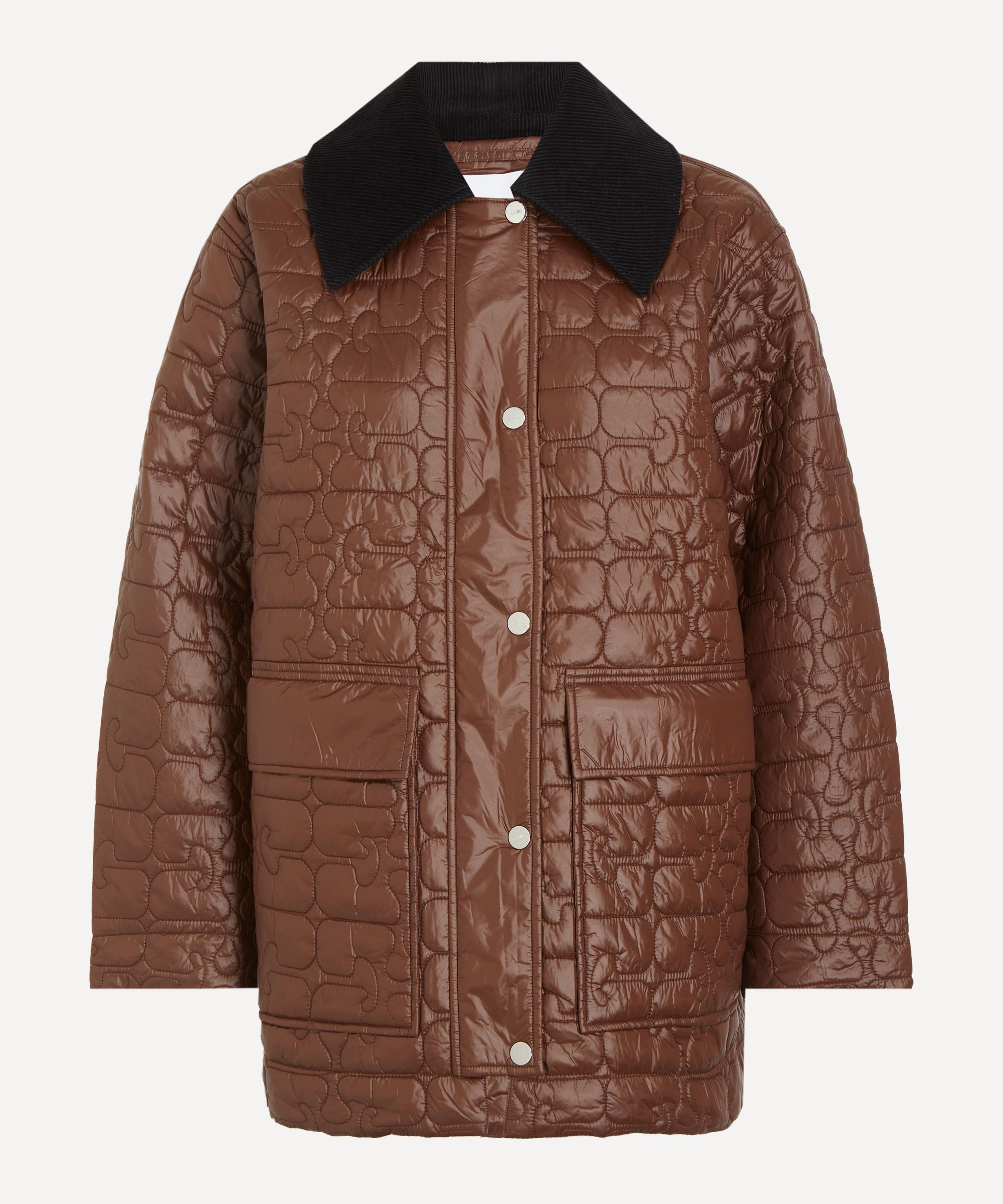 Ganni - Shiny Quilted Midi Jacket